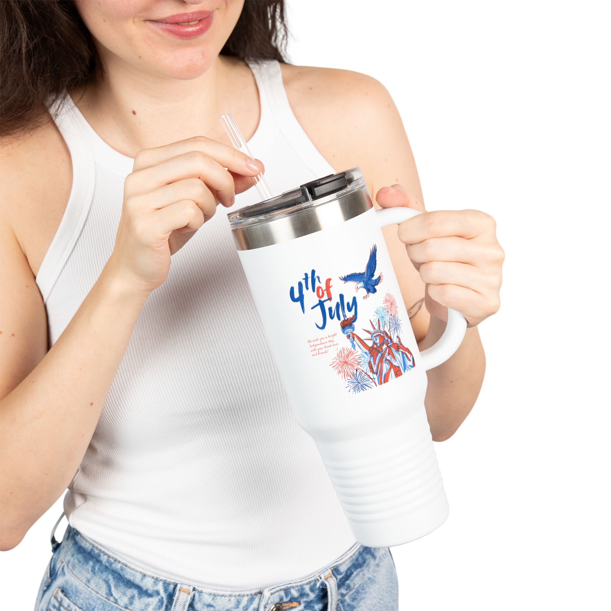 4th of July Eagle Travel Mug – 40oz Insulated Patriotic Tumbler