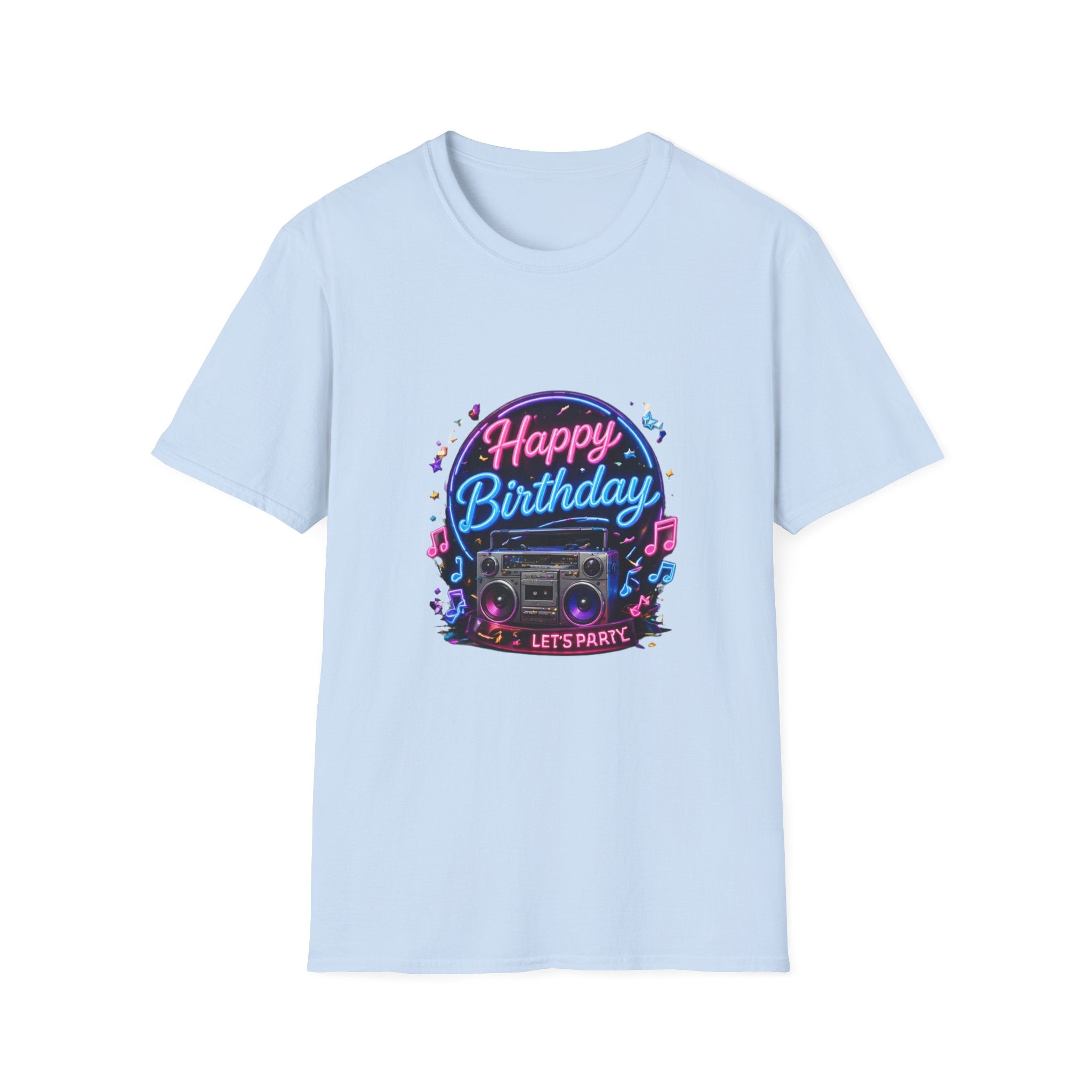 Birthday Boombox T-Shirt — "Happy Birthday" Retro Party Tee