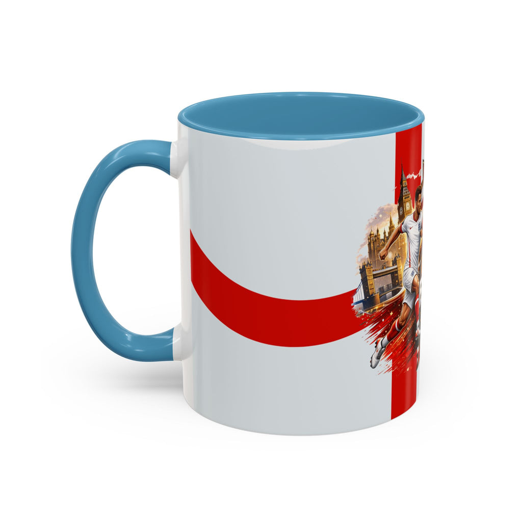 England 2026 Football Cup Accent Mug — Lion & St. George Soccer Coffee Cup (11/15oz)