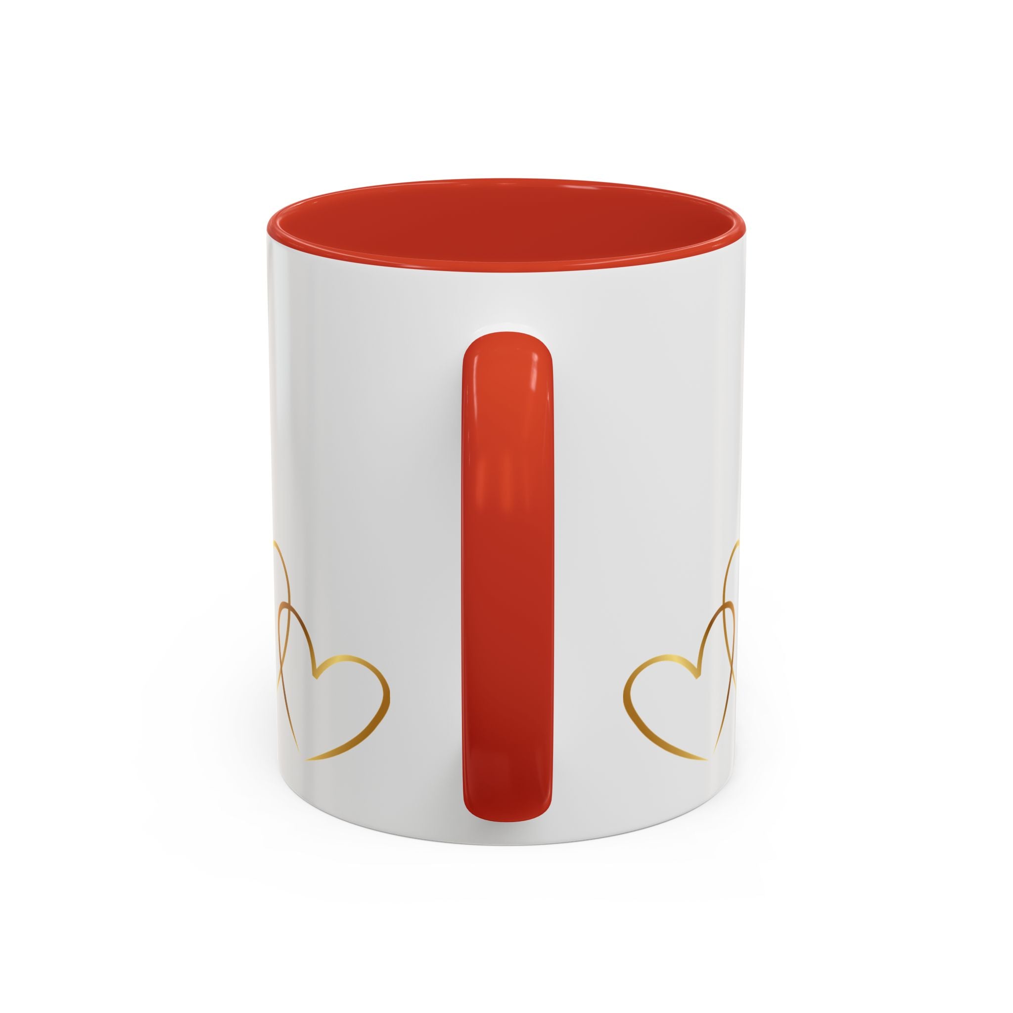 Bride Arabic Script Accent Coffee Mug — Gold Crown & Hearts 11oz