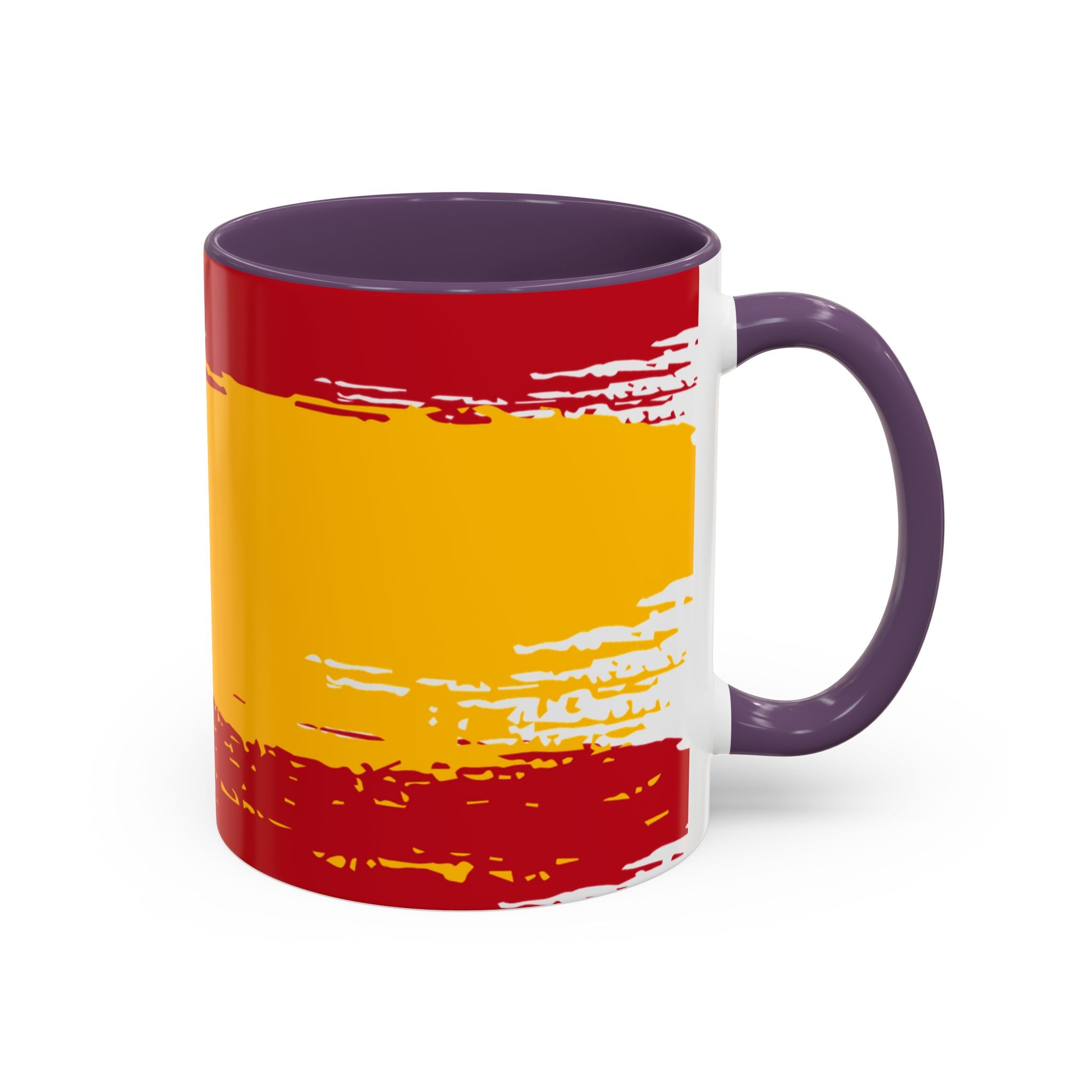 Spanish Flag Accent Coffee Mug – Bold Red & Gold Brushstroke Ceramic Mug