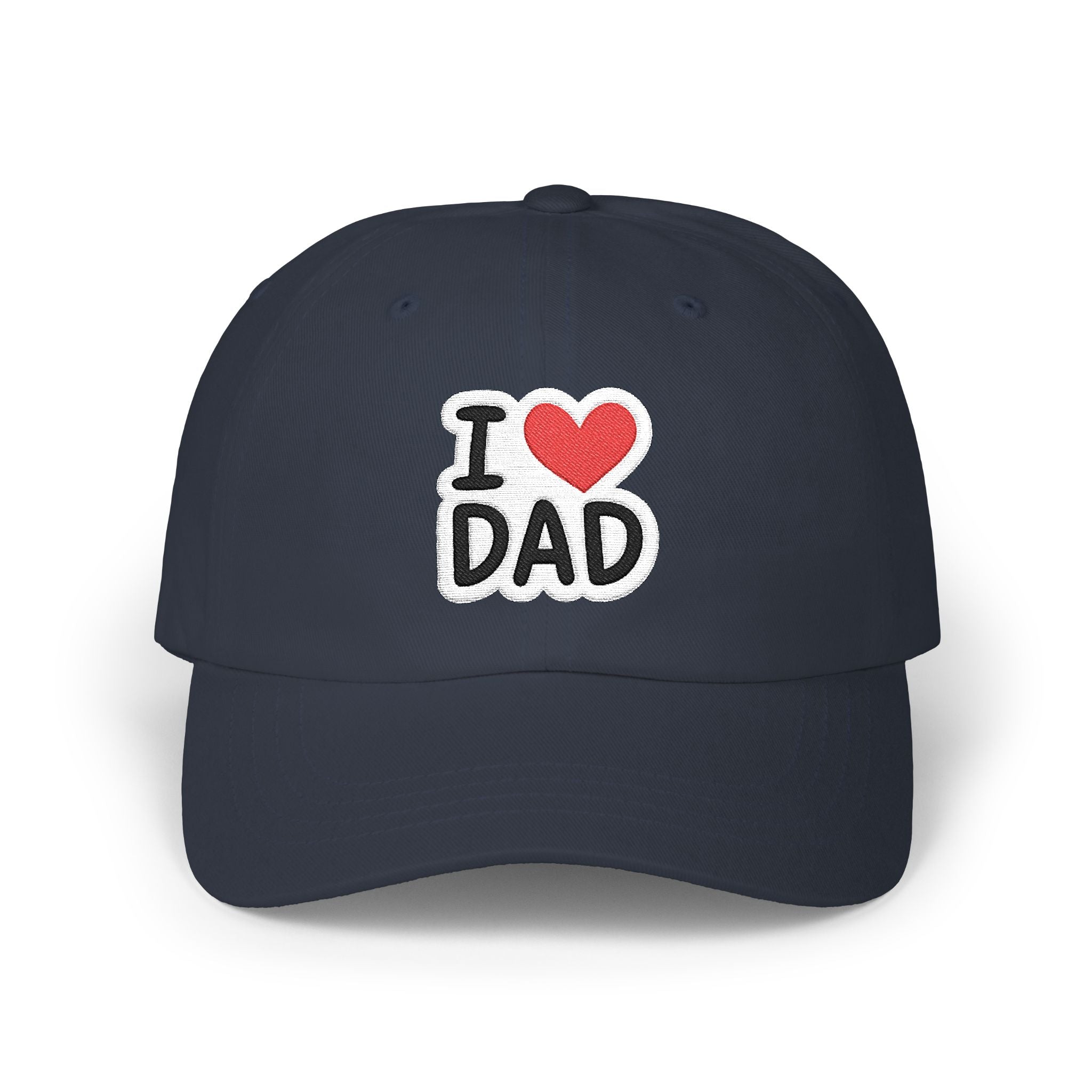 I  DAD Embroidered Dad Cap — Classic White Baseball Hat for Father’s Day
