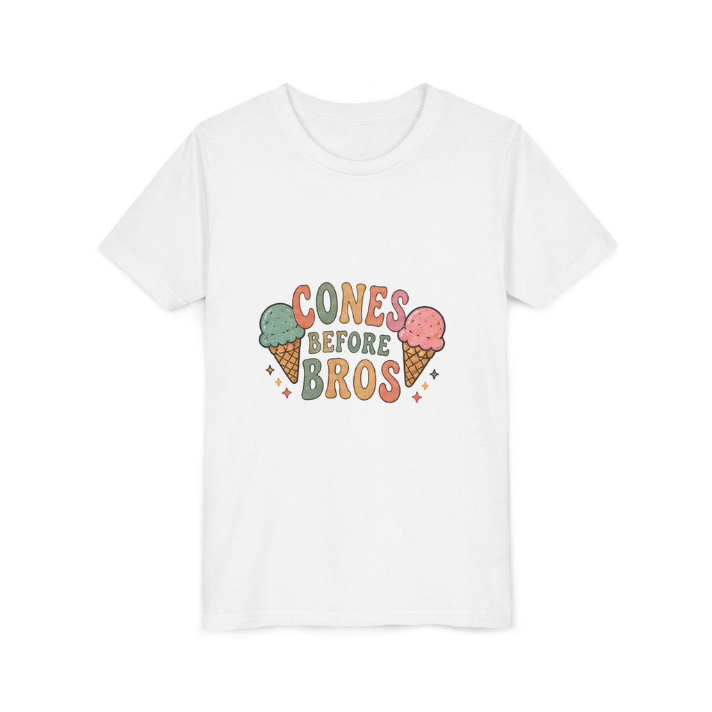 Cones Before Bros Youth Tee - Cute Ice Cream Kids T-Shirt