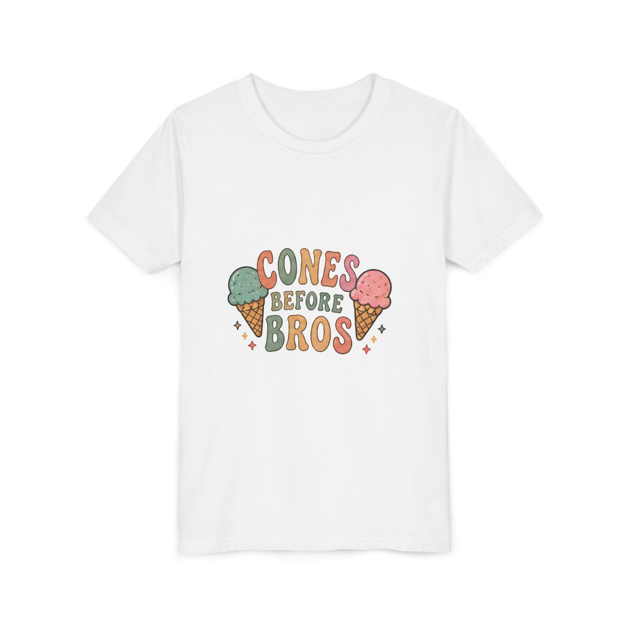 Cones Before Bros Youth Tee - Cute Ice Cream Kids T-Shirt