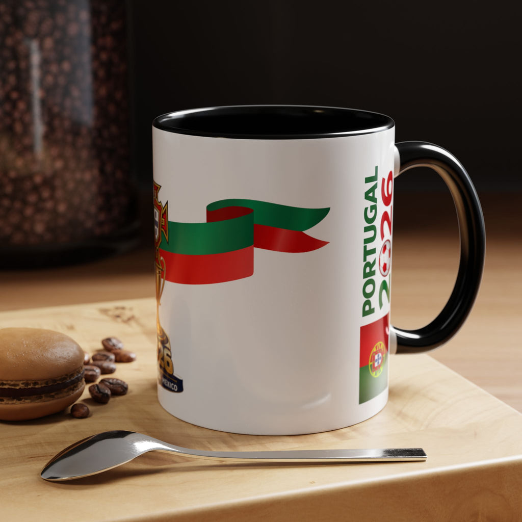 Portugal 2026 Soccer Cup Accent Coffee Mug – Portugal 2026 Trophy Design