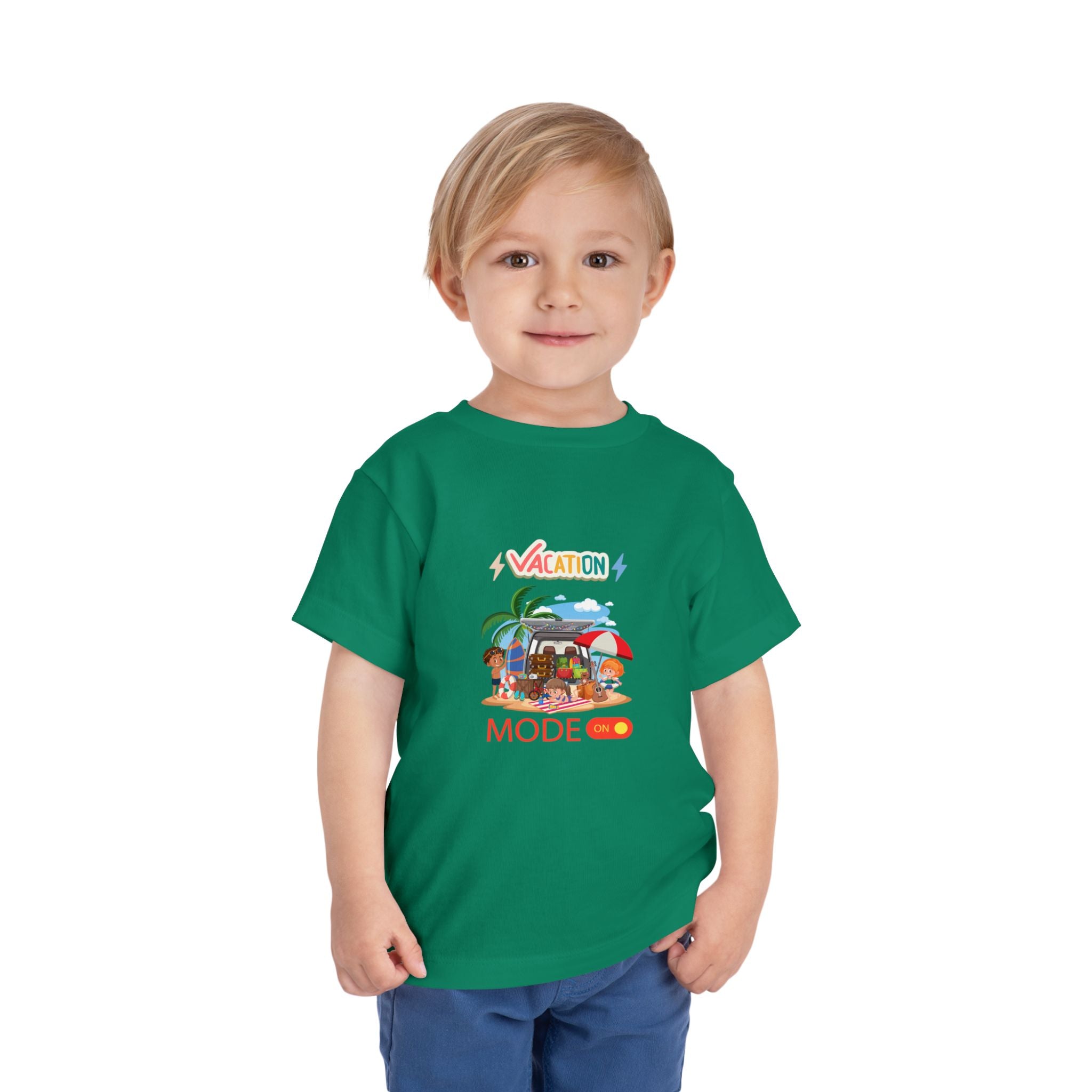 Toddler Tee – "Vacation Mode" Beach Graphic Kids Shirt