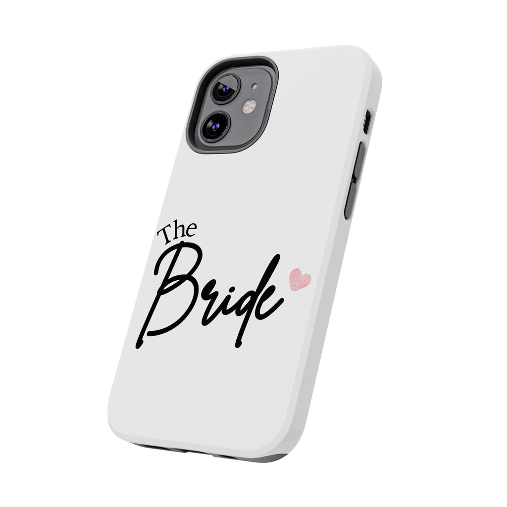 Bride Tough Phone Case — "The Bride" Script with Pink Heart | Bachelorette & Wedding Accessory