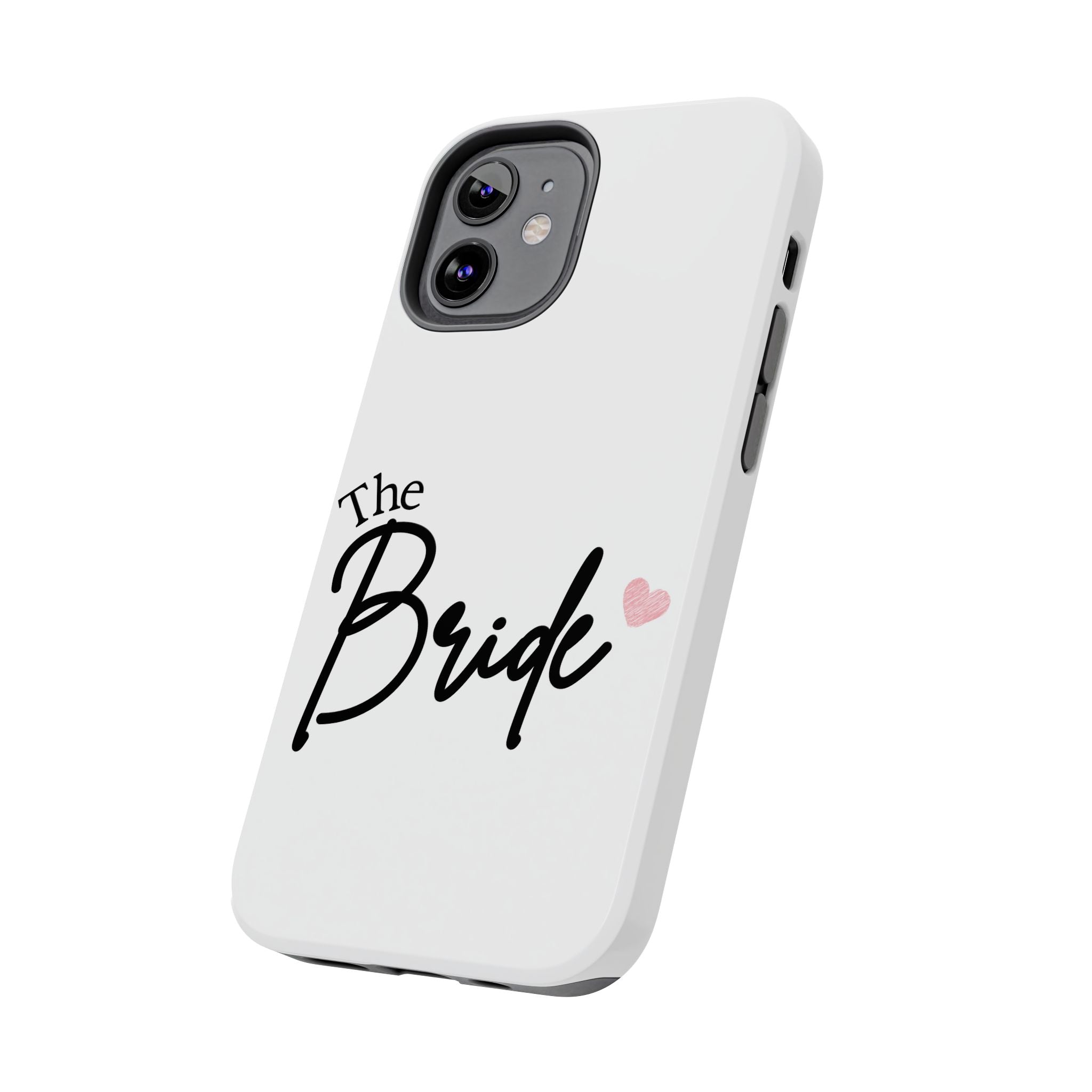 Bride Tough Phone Case — "The Bride" Script with Pink Heart | Bachelorette & Wedding Accessory