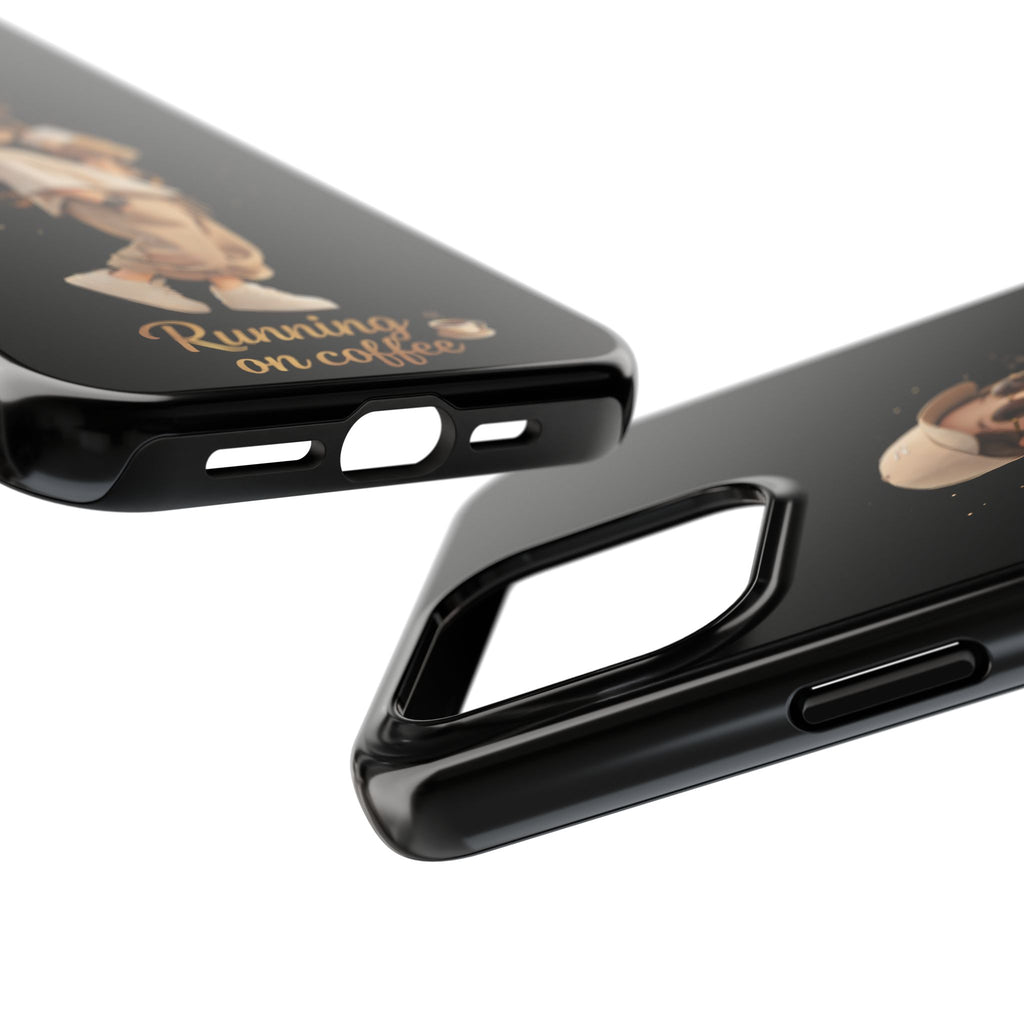 Phone Case — 'Running on Coffee' Cute Coffee Girl Protective Case