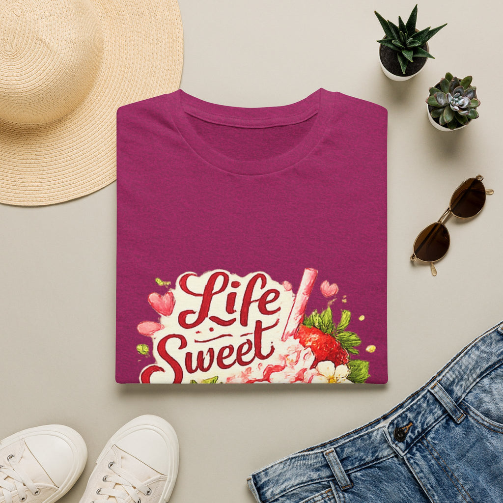 T-Shirt — "Life Sweet" Strawberry Lemonade Graphic Tee