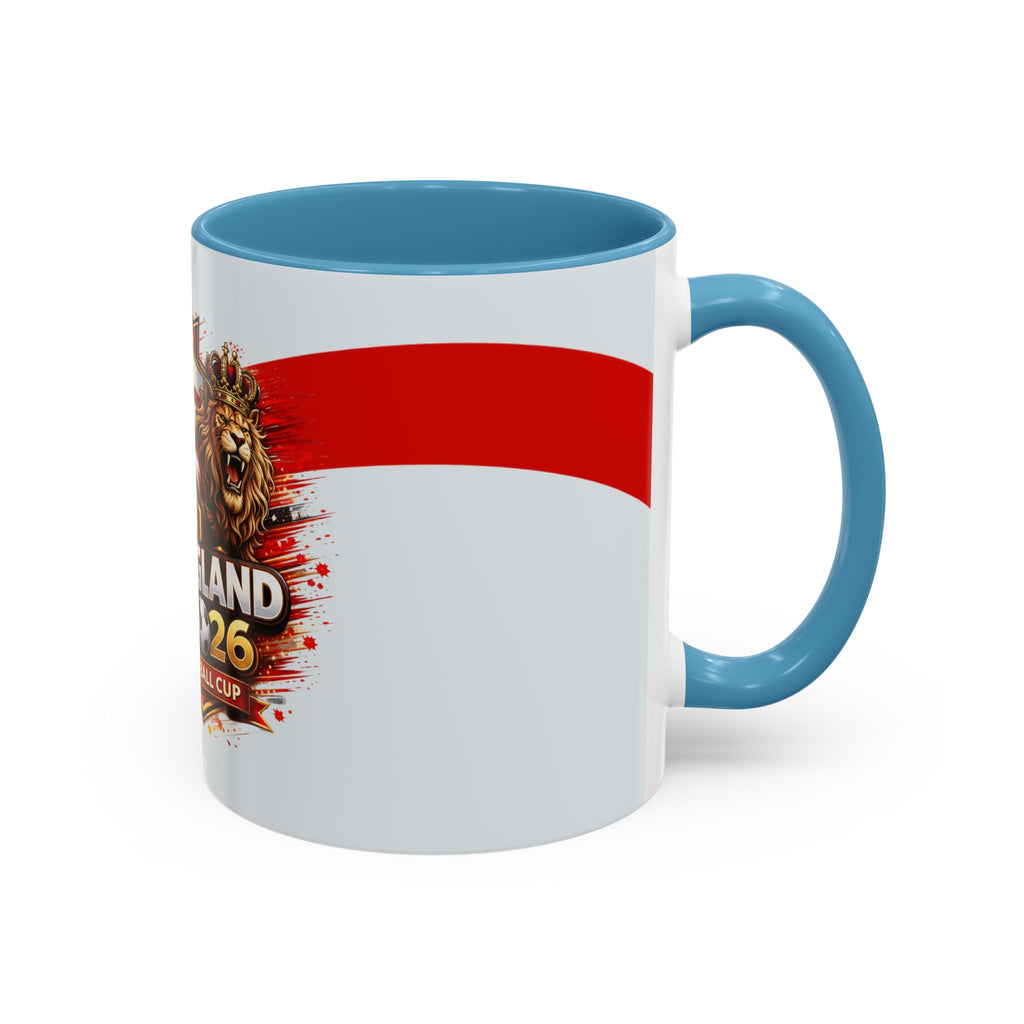 England 2026 Football Cup Accent Mug — Lion & St. George Soccer Coffee Cup (11/15oz)