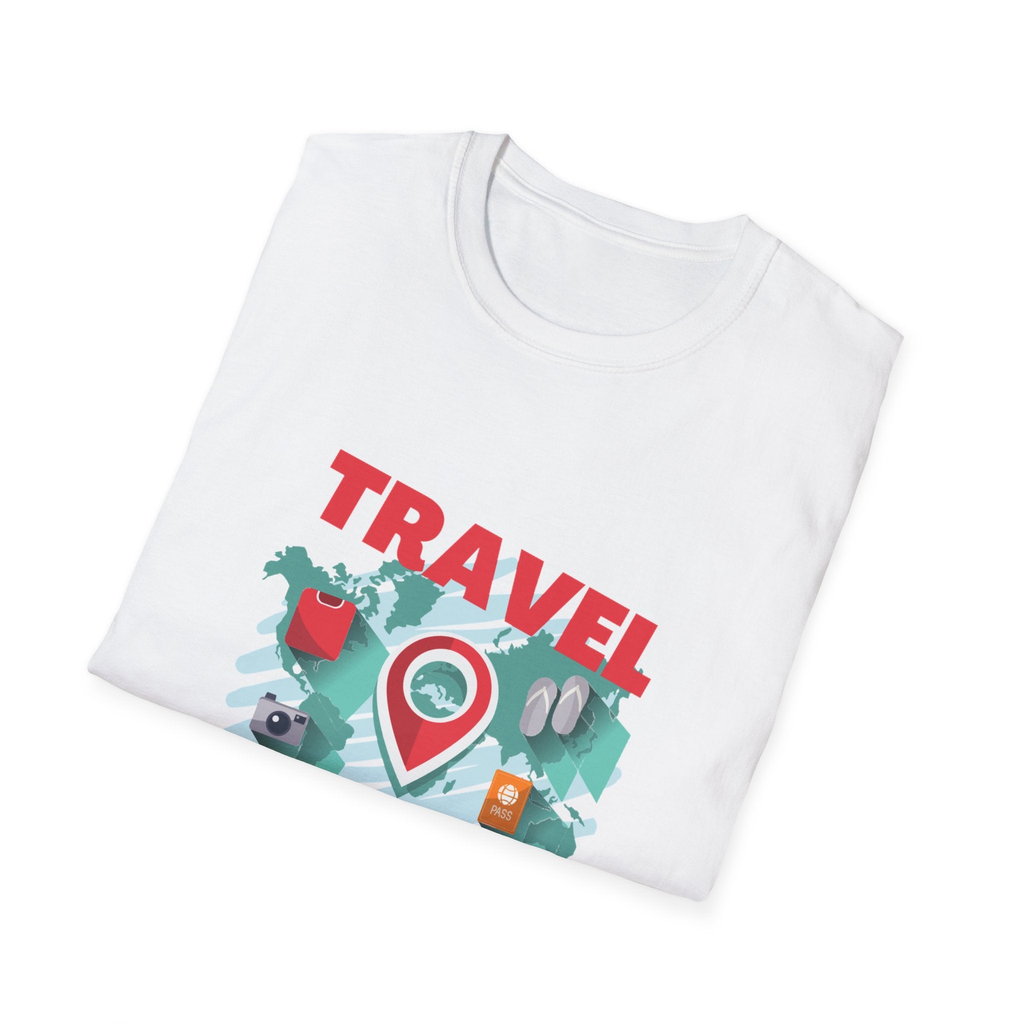 Travel Is My Therapy T-Shirt — Wanderlust Map Tee for Travelers & Adventure Lovers