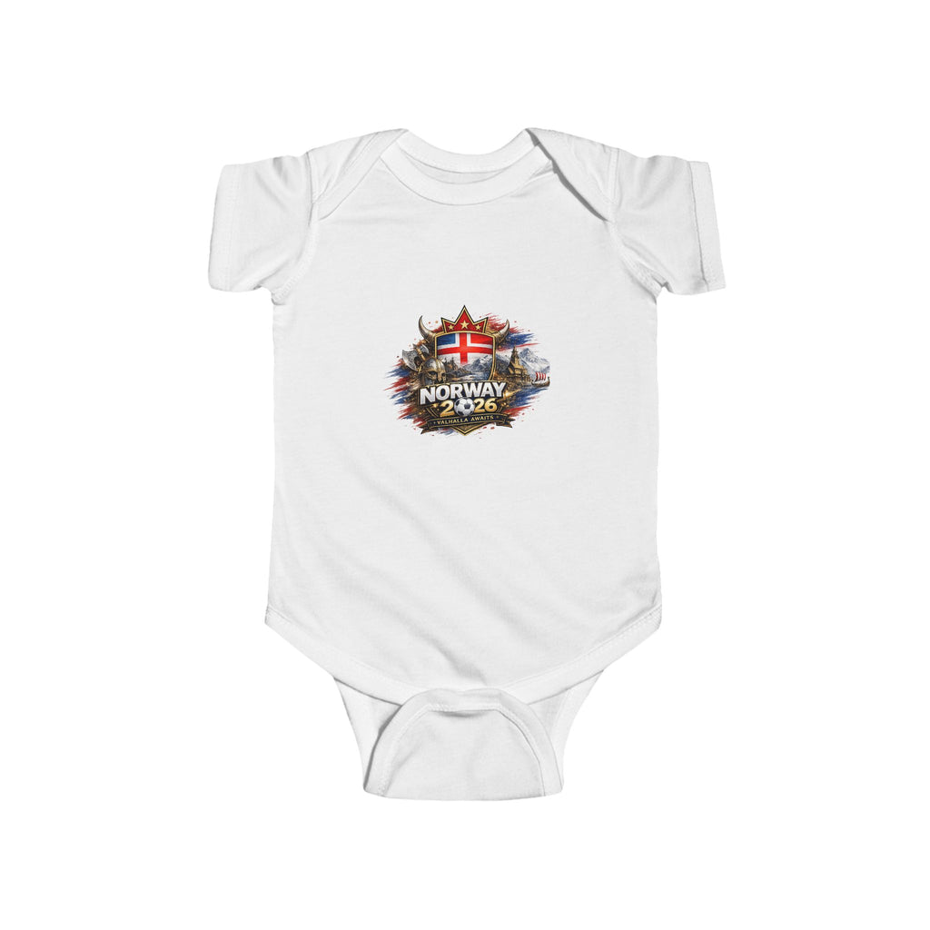 Norway 2026 Baby Bodysuit — Norwegian Flag Infant Onesie