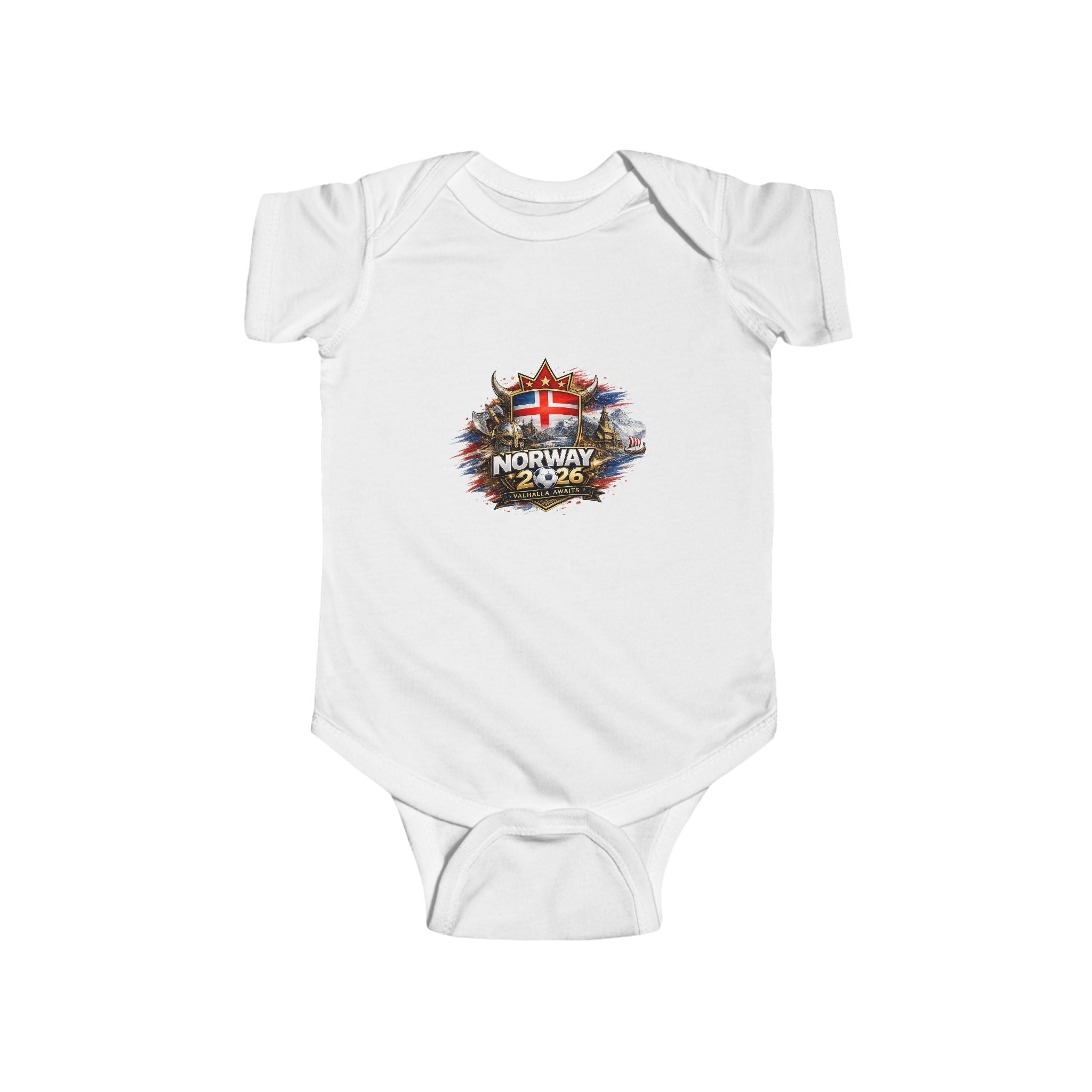 Norway 2026 Baby Bodysuit — Norwegian Flag Infant Onesie