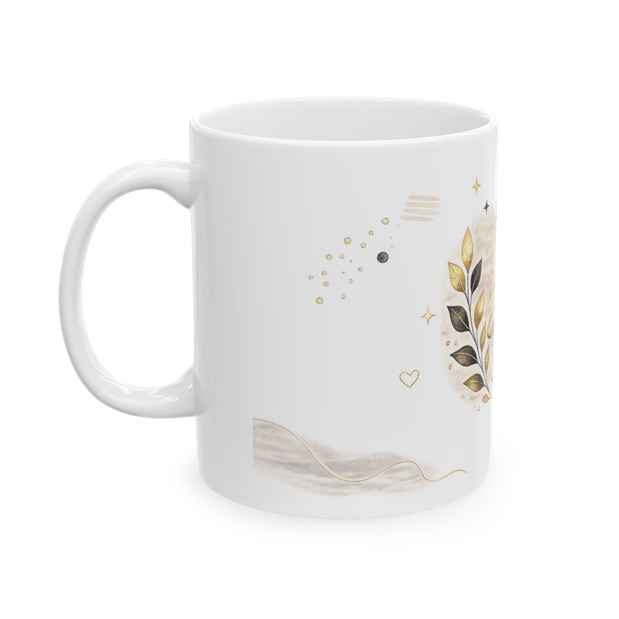 Monogram Mug - Elegant Letter H Ceramic Coffee Cup