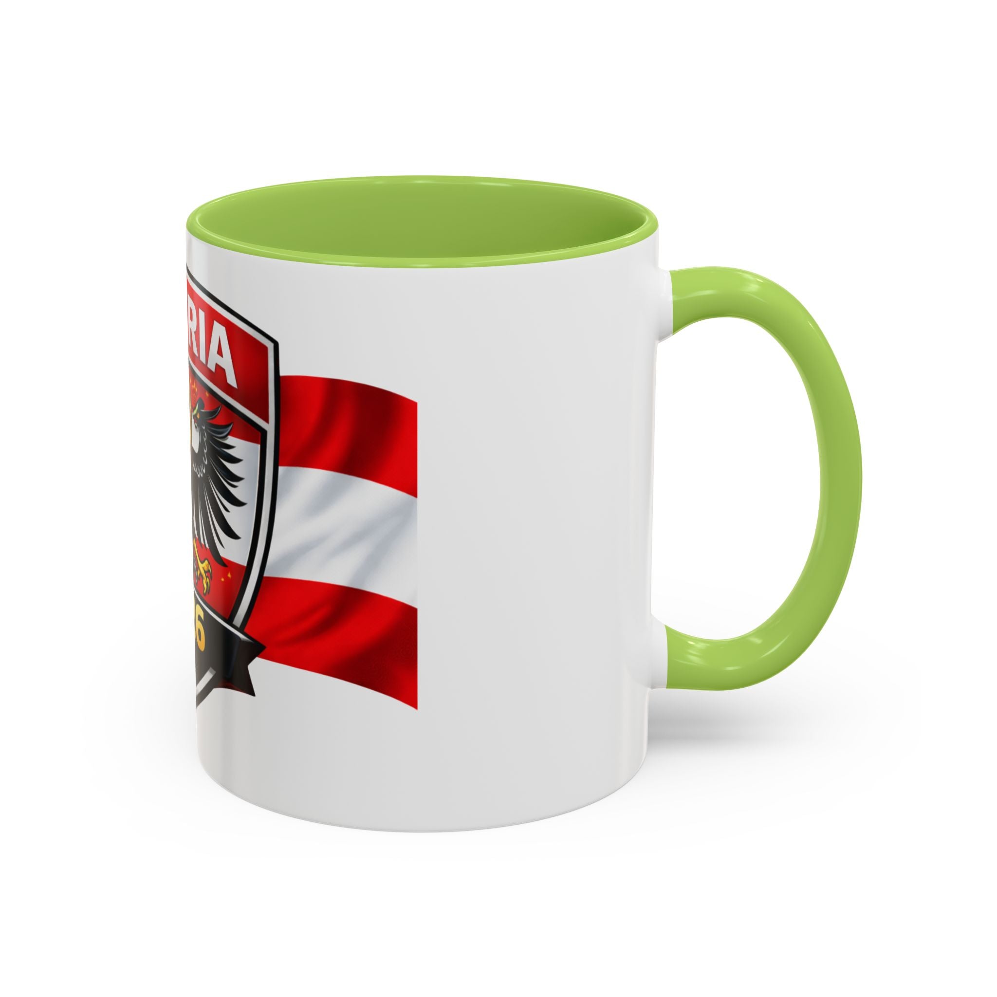 Austria 2026 Cup Coffee Mug – Austrian Flag & Trophy Accent Mug