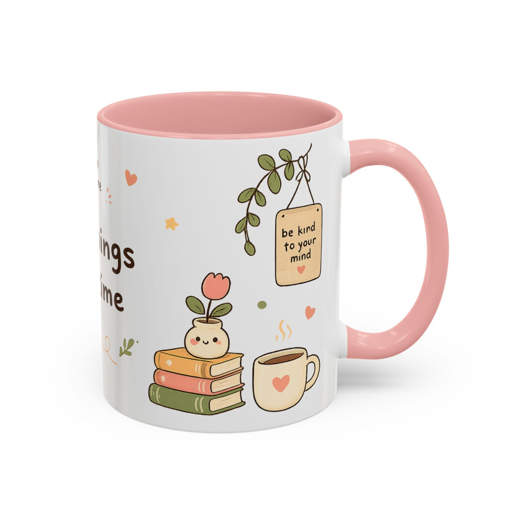 Inspirational Accent Coffee Mug — "Good Things Take Time" Motivational Ceramic Mug