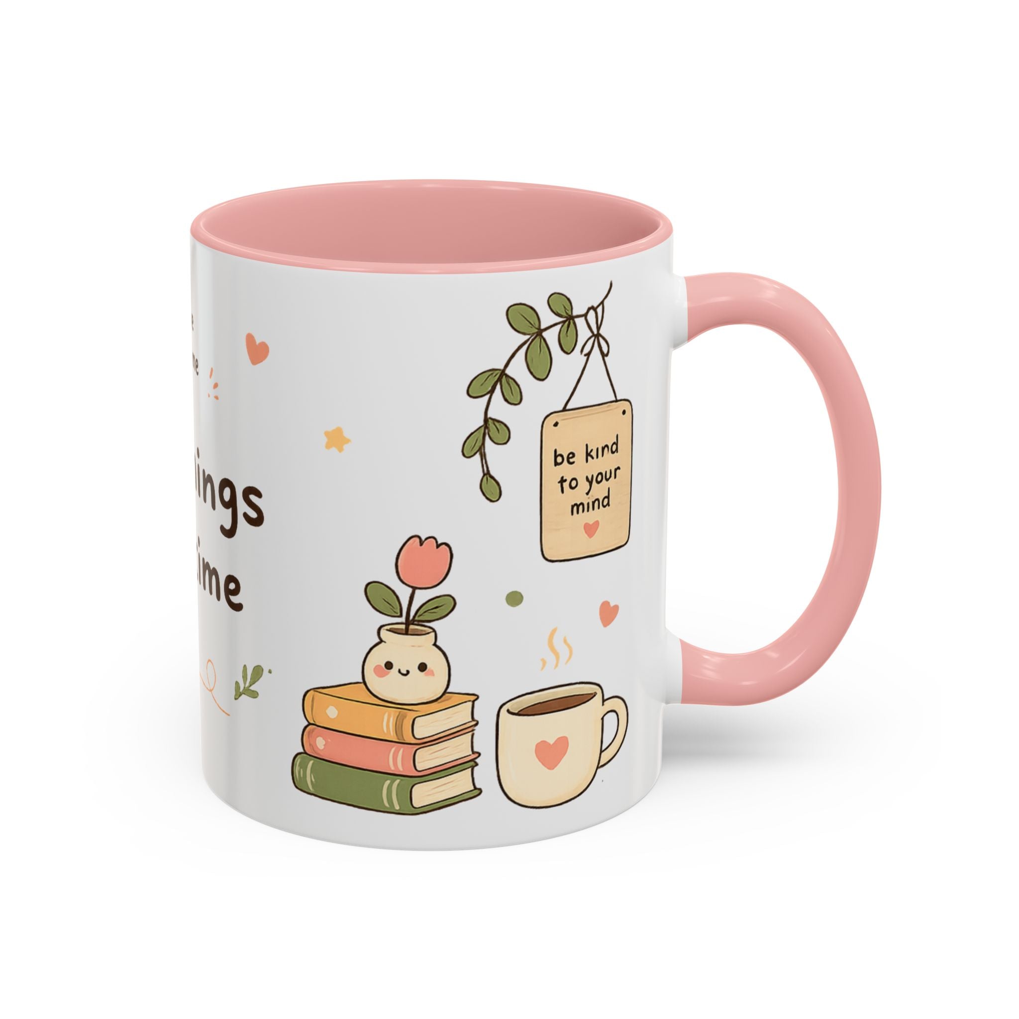 Inspirational Accent Coffee Mug — "Good Things Take Time" Motivational Ceramic Mug
