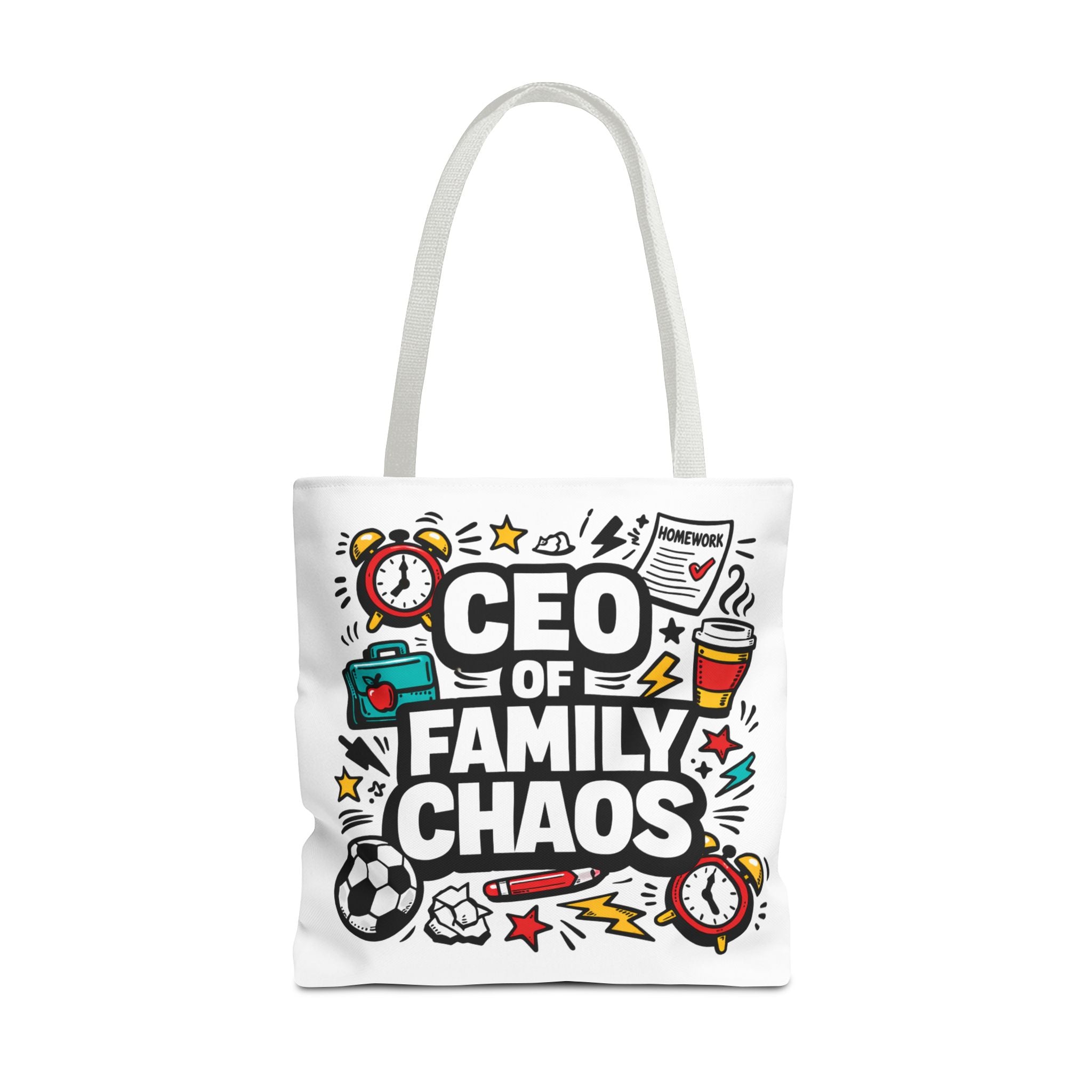 CEO of Family Chaos Tote Bag – Funny Mom/Dad Gift, Daily Errand & School Run Tote