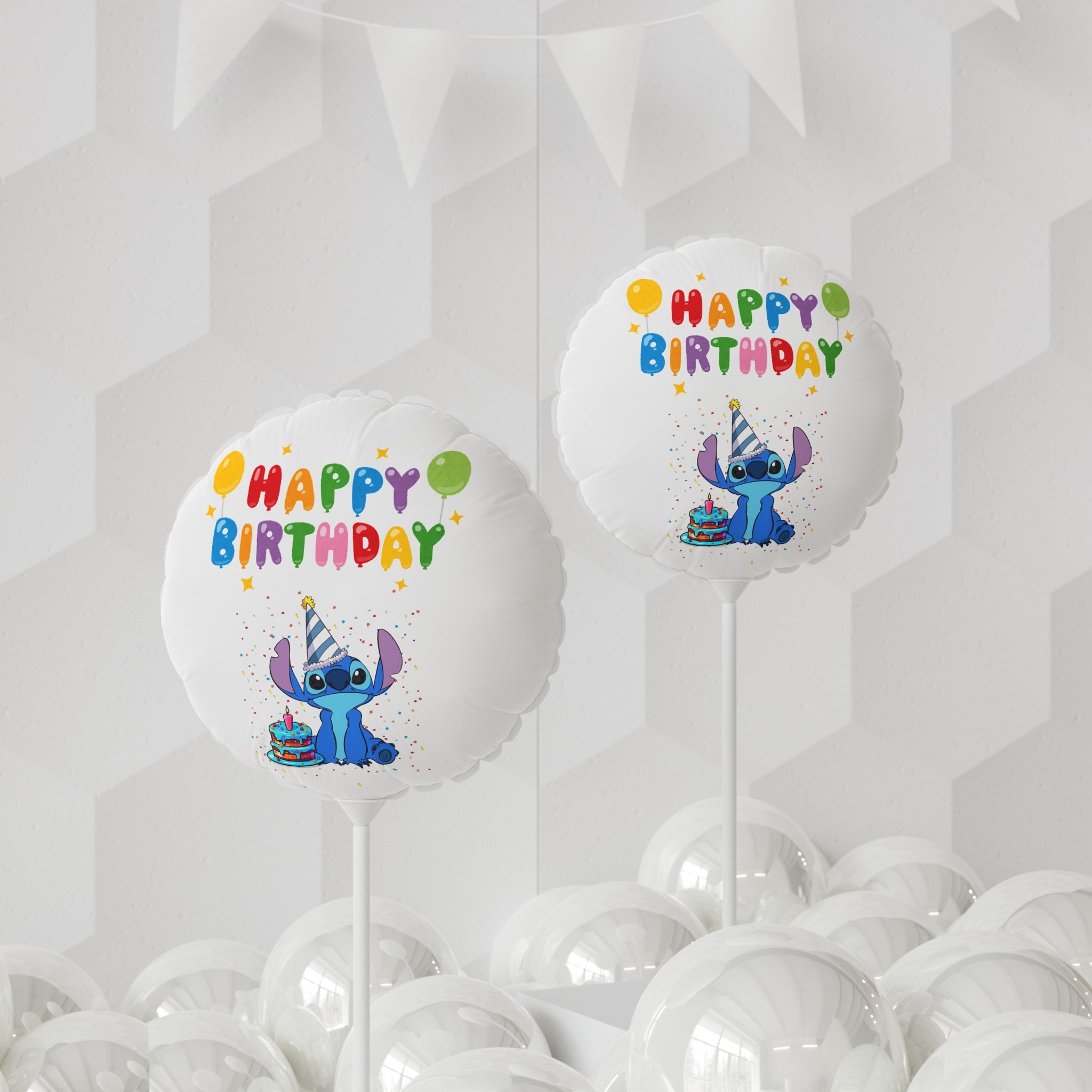 Happy Birthday Cartoon Alien Balloon — 11" Round/Heart Foil Balloon