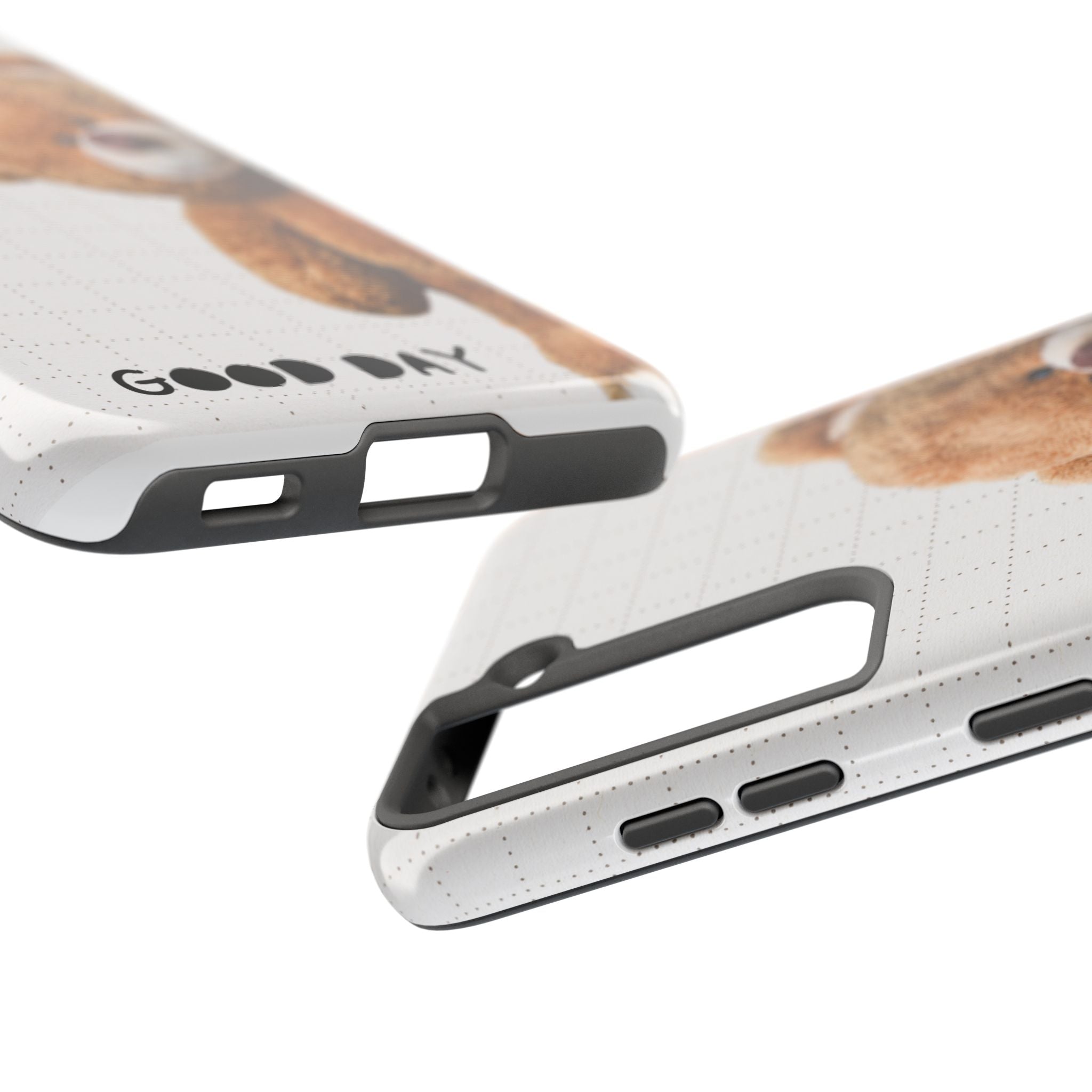 Teddy Bear Tough Phone Case — Cute Plush Peeking Design, Protective Shockproof Cover