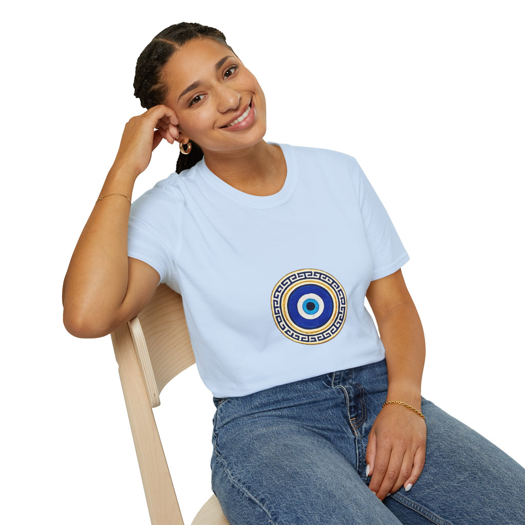 Evil Eye Crescent Lantern T‑Shirt — Protective Nazar Tee with Moon Lantern Design
