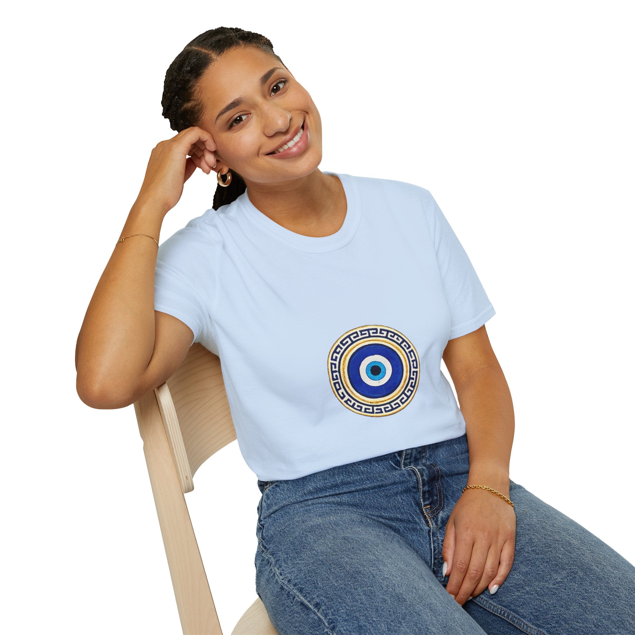 Evil Eye Crescent Lantern T‑Shirt — Protective Nazar Tee with Moon Lantern Design