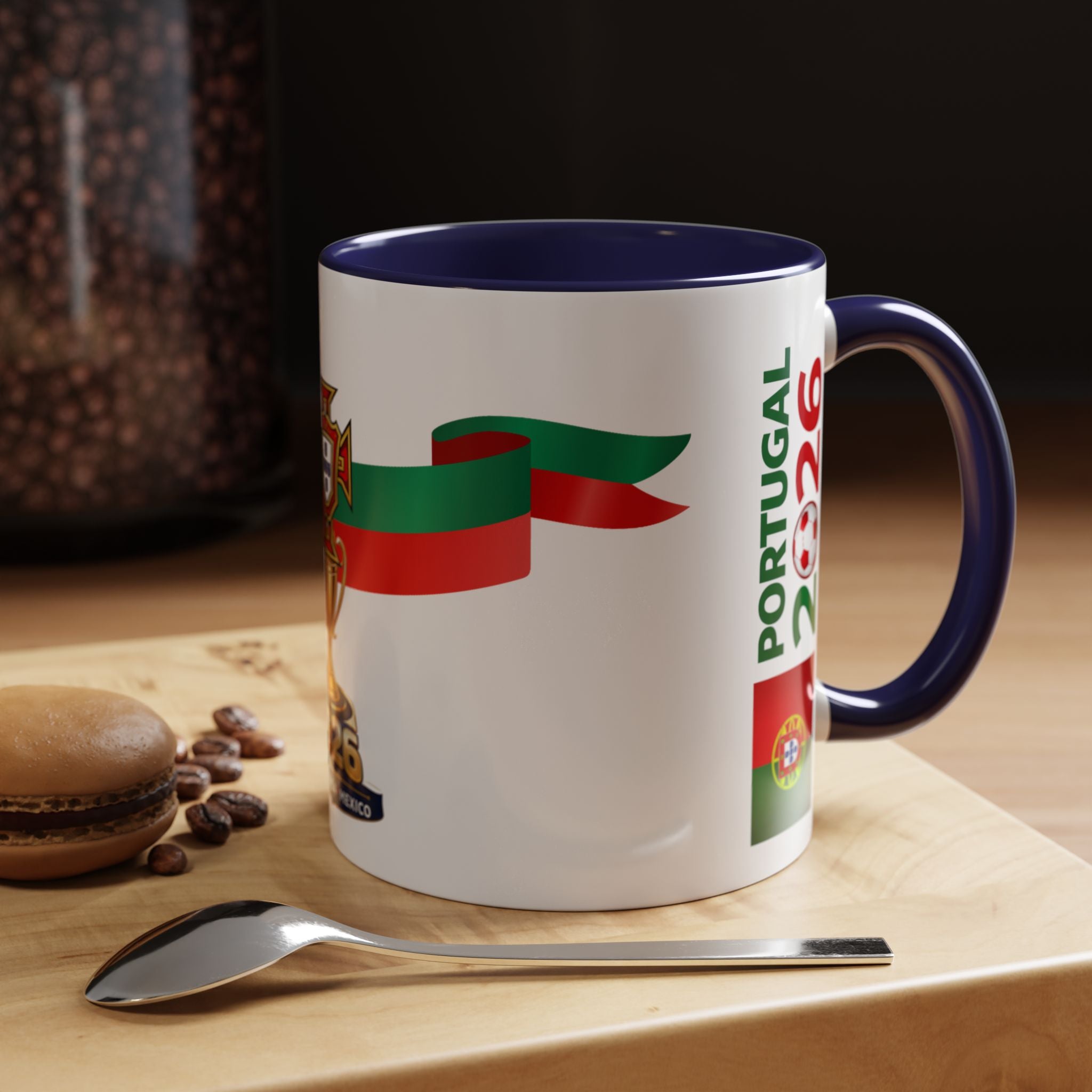 Portugal 2026 Soccer Cup Accent Coffee Mug – Portugal 2026 Trophy Design