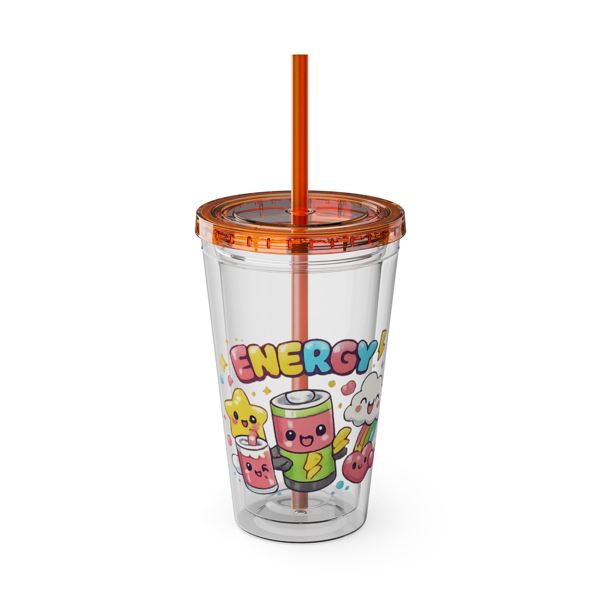 Energy Friends 16oz Tumbler with Straw — Cute Kawaii Drinkware