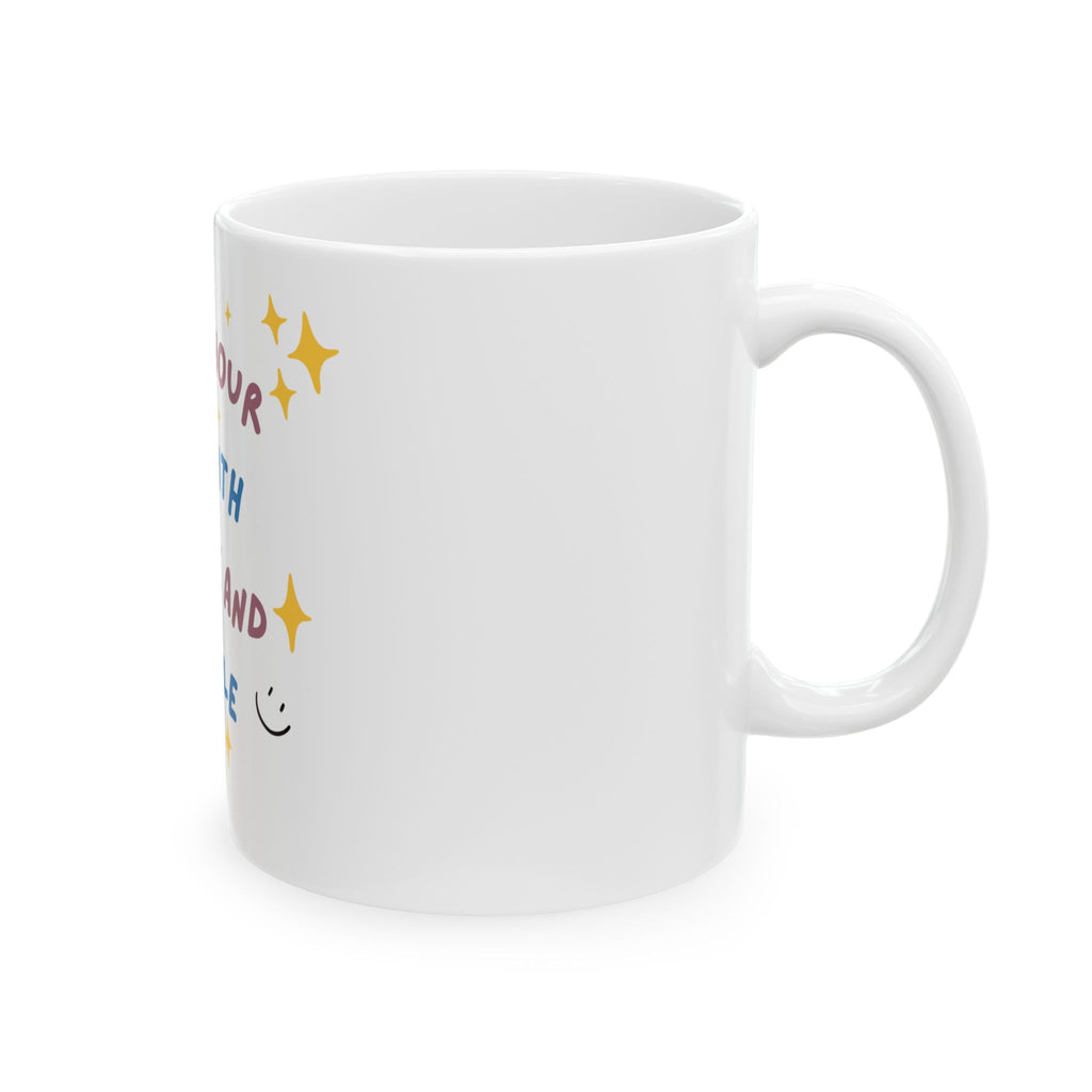Inspirational Ceramic Mug — “Start Your Day with Coffee and a Smile”