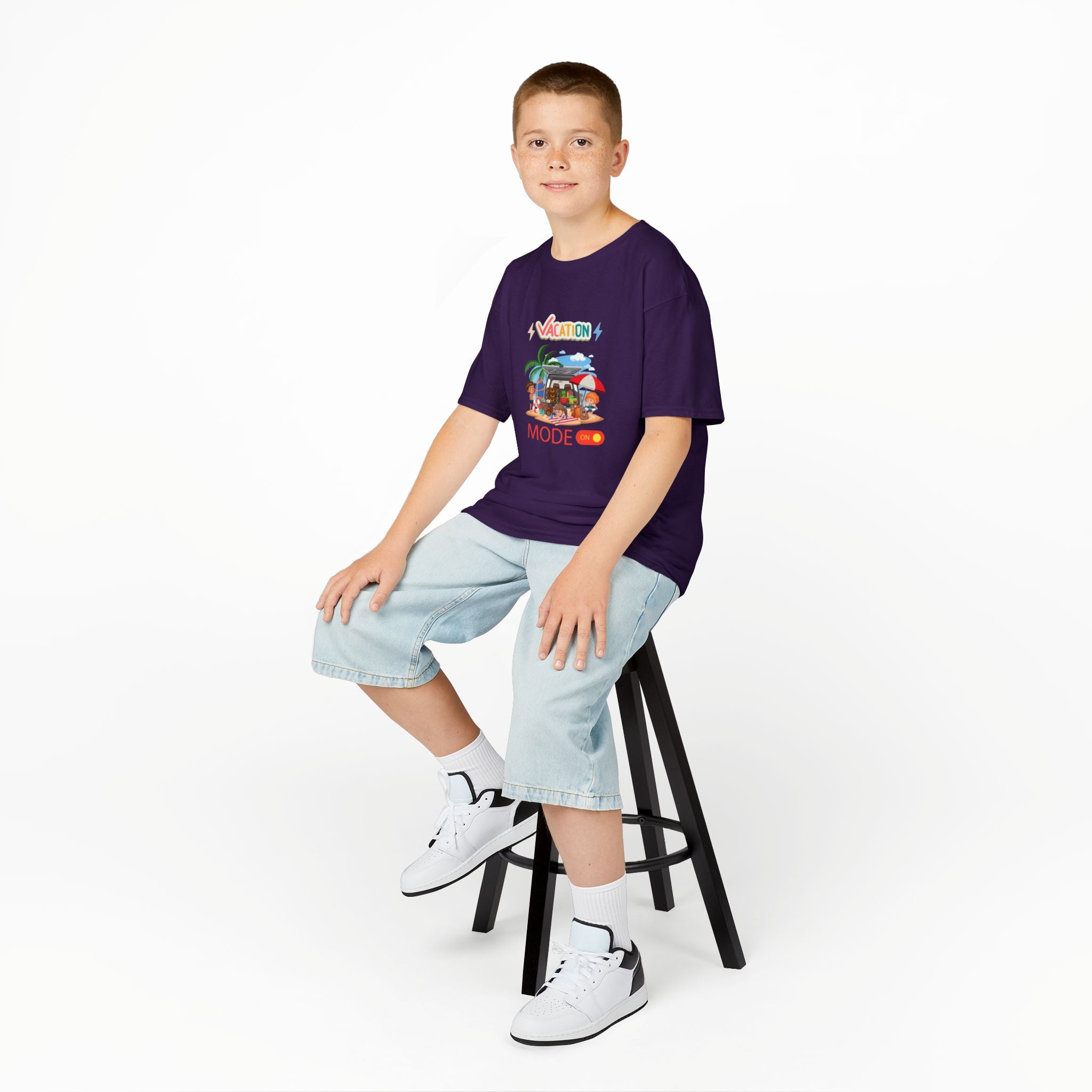 Kids Tee — "Vacation Mode" Beach Graphic Shirt