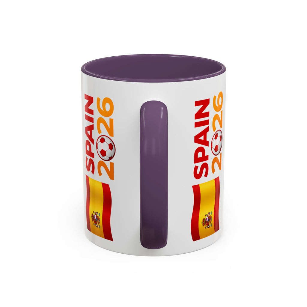 Spain 2026 Soccer Trophy Accent Coffee Mug — Spain Flag Football Fan Gift (11/15oz)