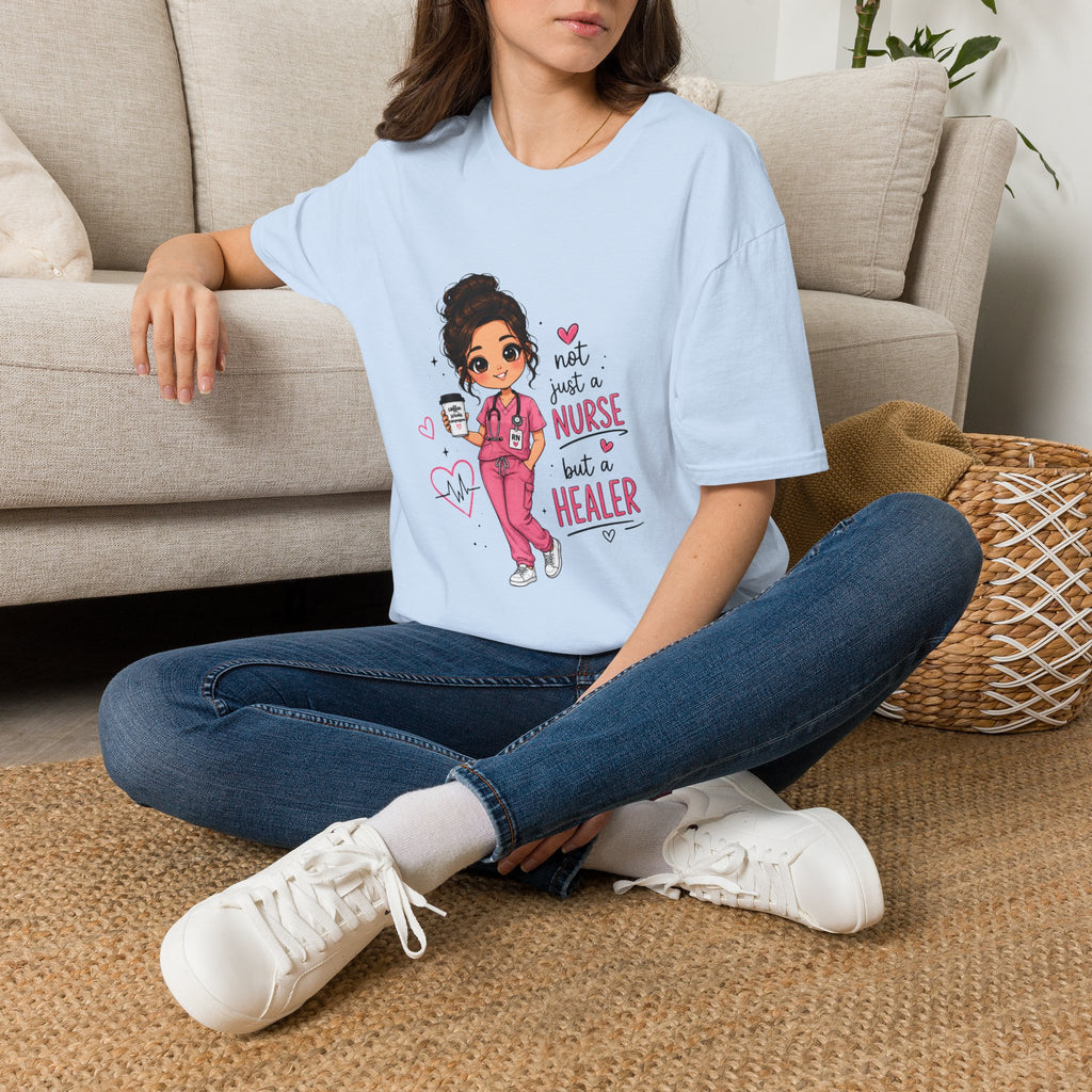 Nurse Illustration T-Shirt — "Not Just a Nurse, a Healer" Cute Medical Gift