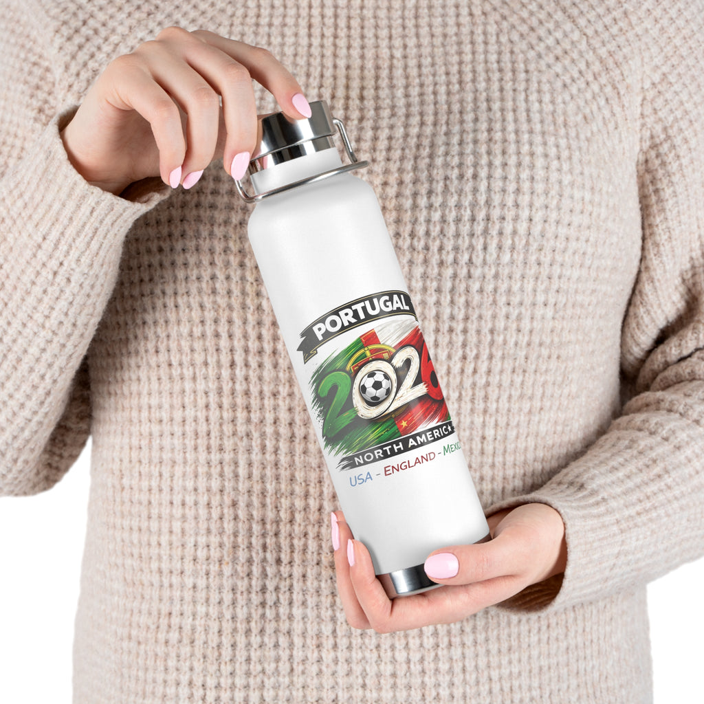 Portugal 2026 Soccer Travel Bottle — 22oz Copper Vacuum Insulated Water Bottle