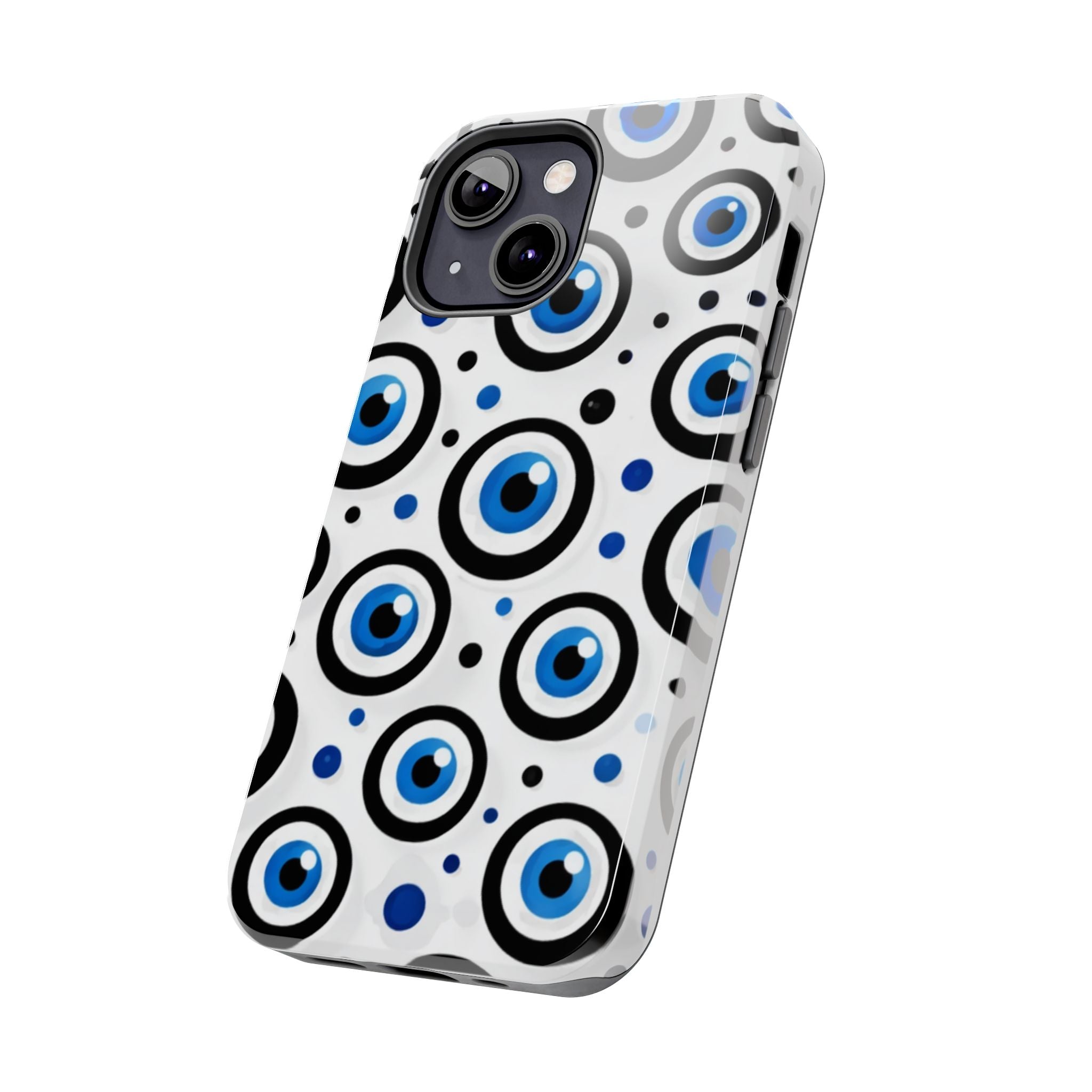Blue Evil Eye Pattern Tough Phone Case — Protective Ceramic Nazar Design
