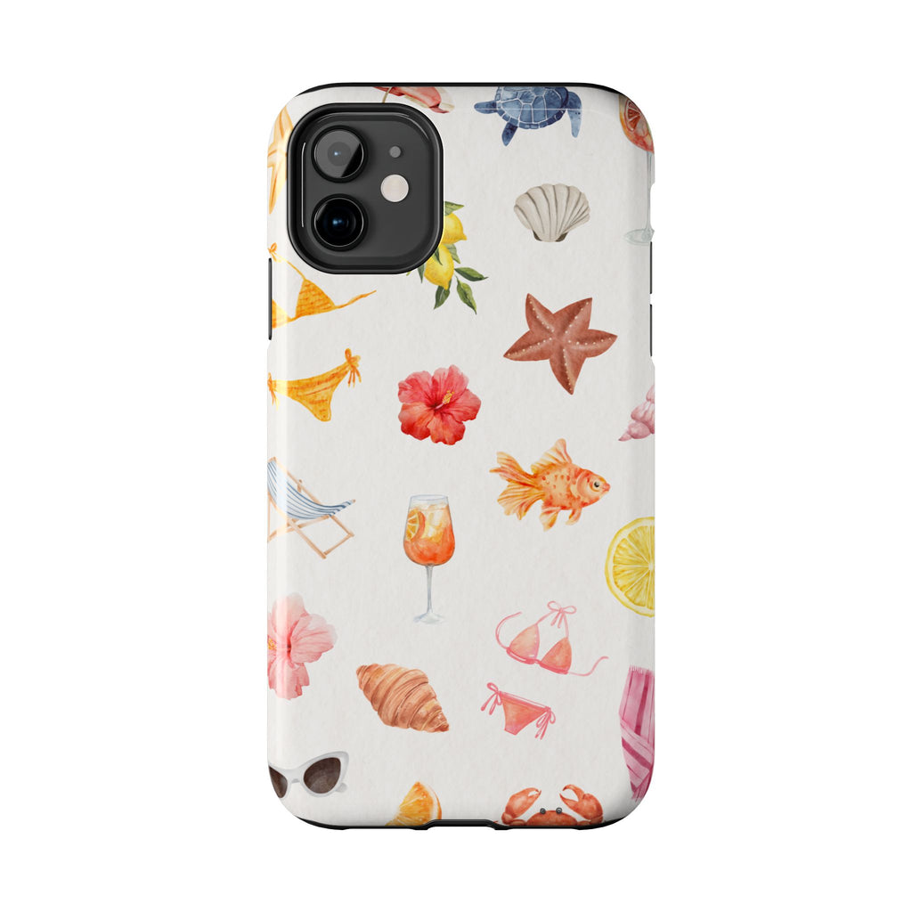 Summer Seashells Pattern Tough Phone Case — Beach Vacation Phone Cover