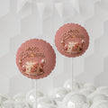 Happy Birthday Rose Gold Cake Balloon — 11" Round Foil Balloon