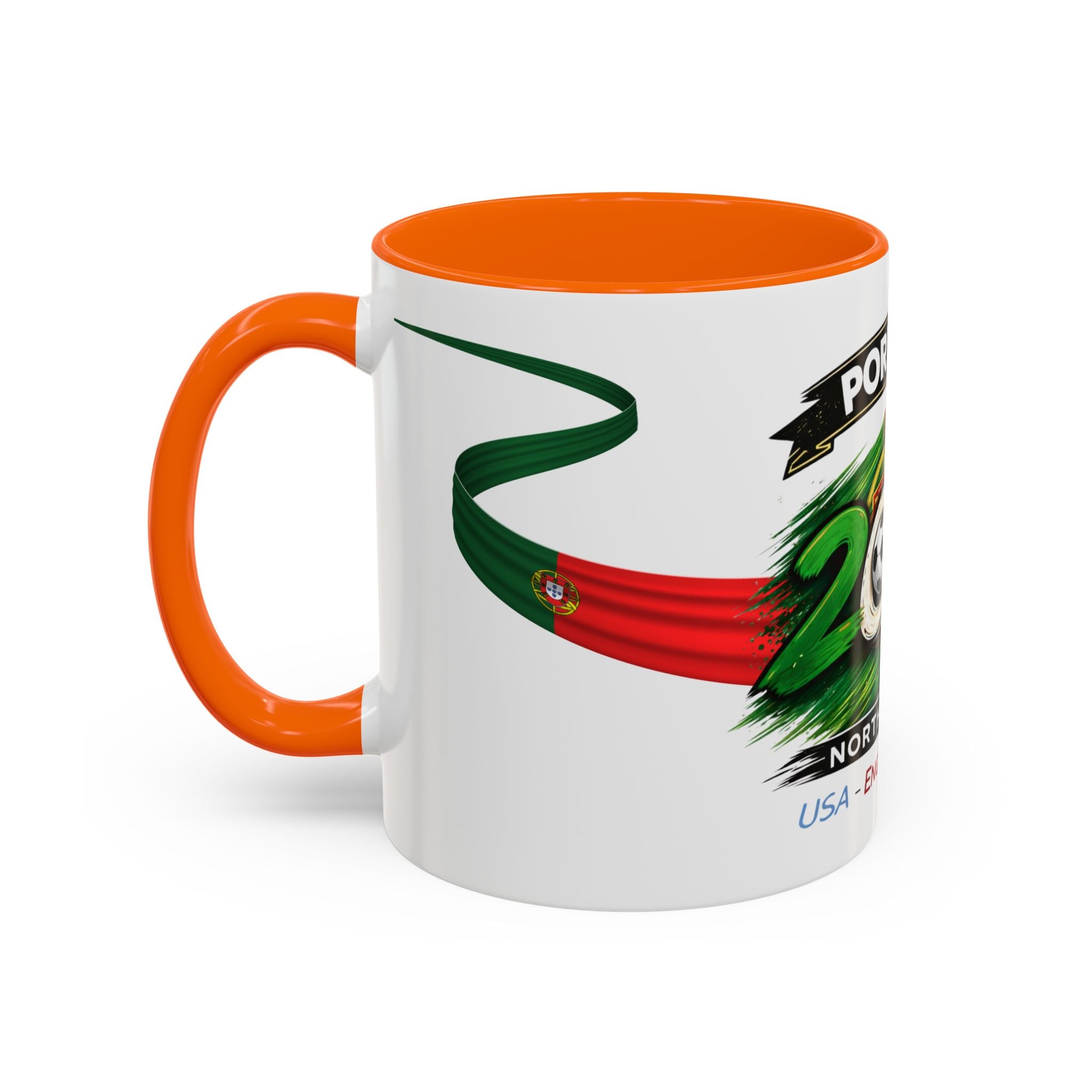 Portugal 2026 Soccer Cup Accent Coffee Mug — USA England Mexico Host Nations