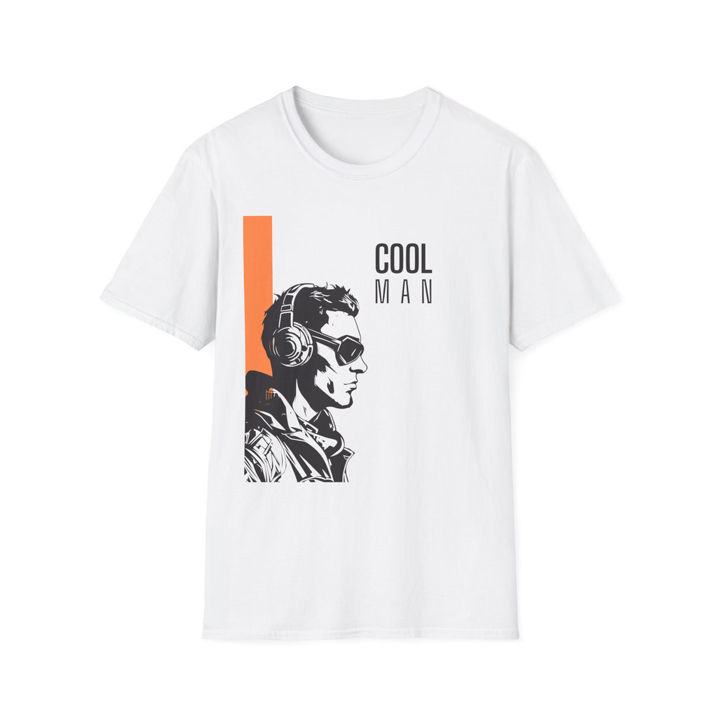 Cool Man Graphic T-Shirt — Retro DJ Headphones Vintage Portrait Tee