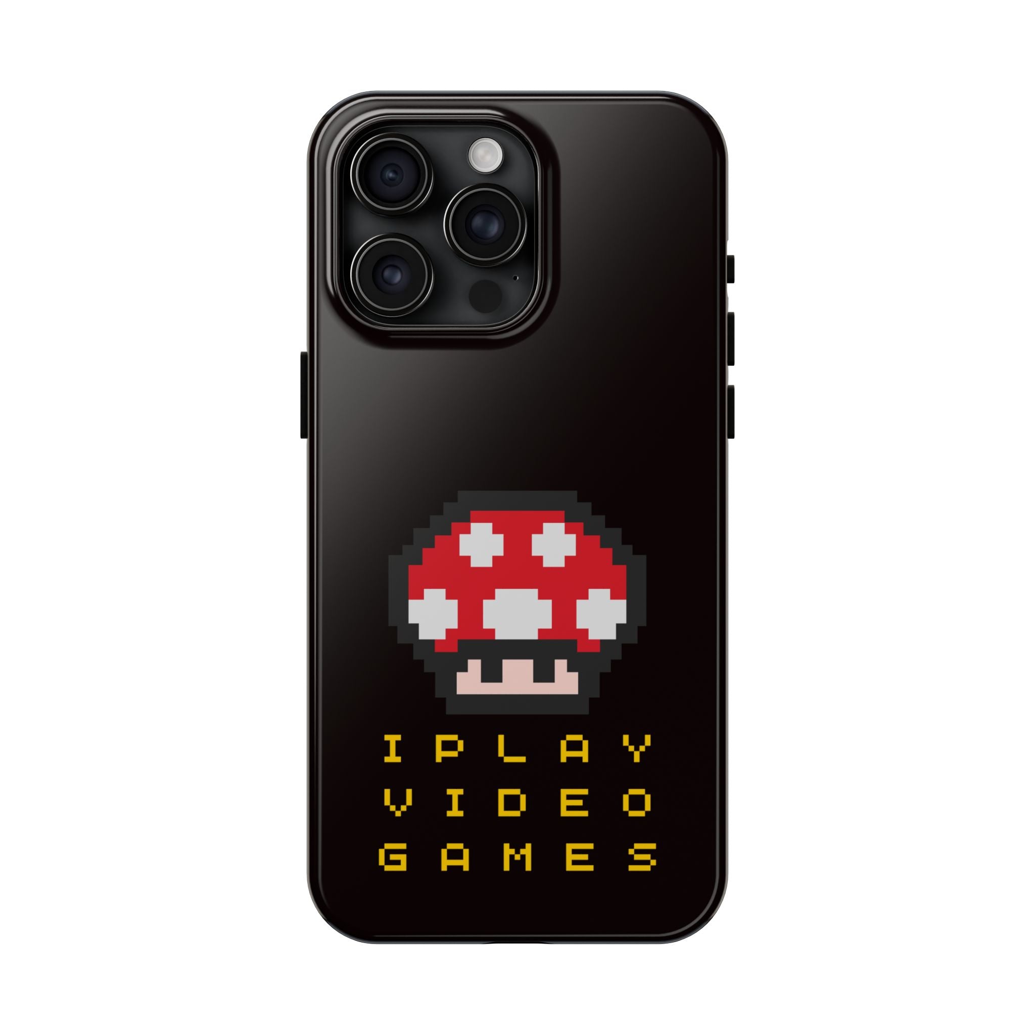 I Play Video Games Pixel Mushroom Phone Case — Tough Protective Gamer Case