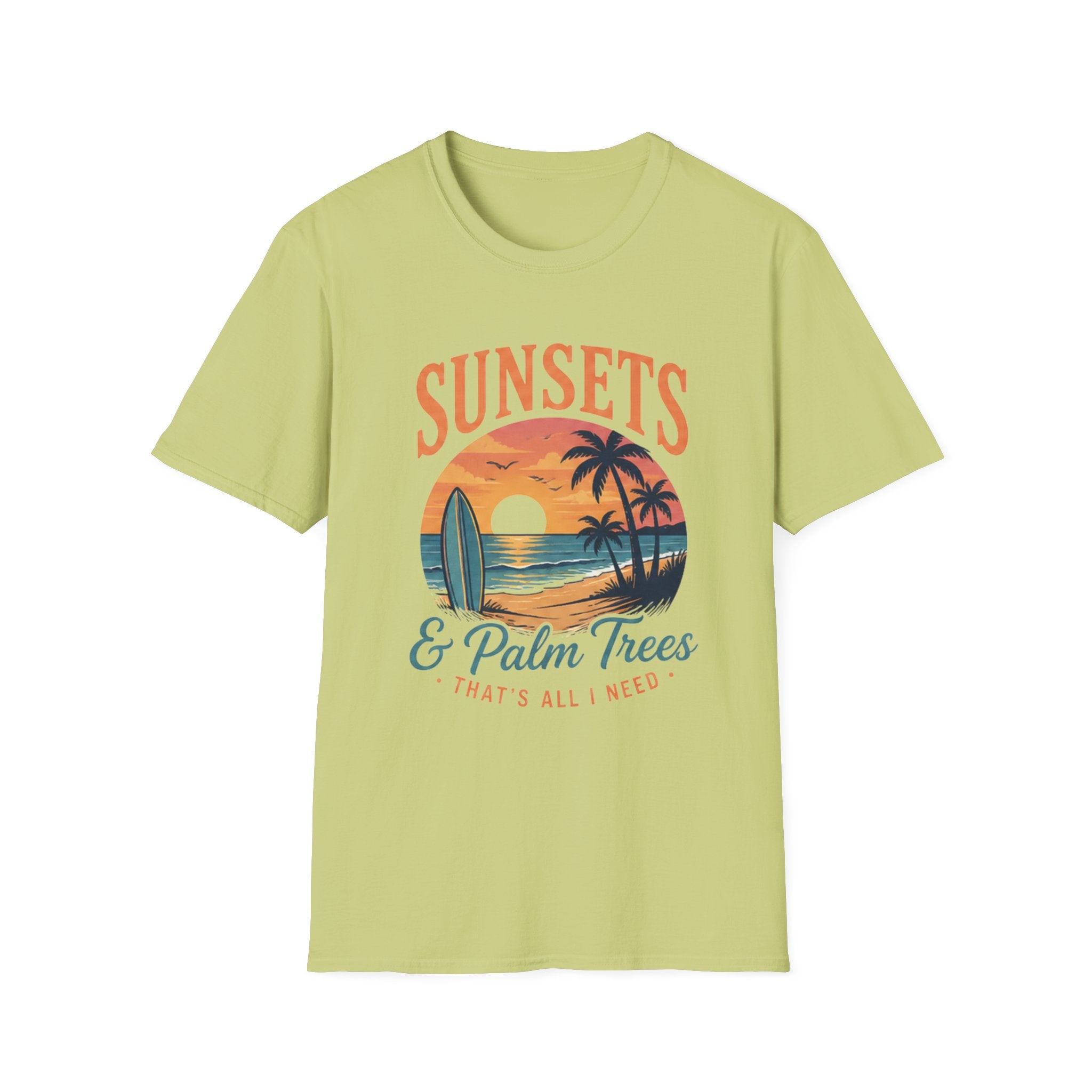 Sunsets & Palm Trees unisex T-Shirt — Tropical Surf Retro Tee