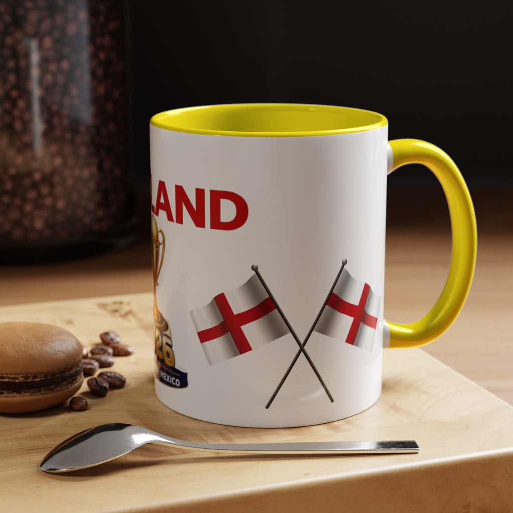England 2026 Soccer Trophy Accent Coffee Mug — Cup Fan Gift (11/15oz)