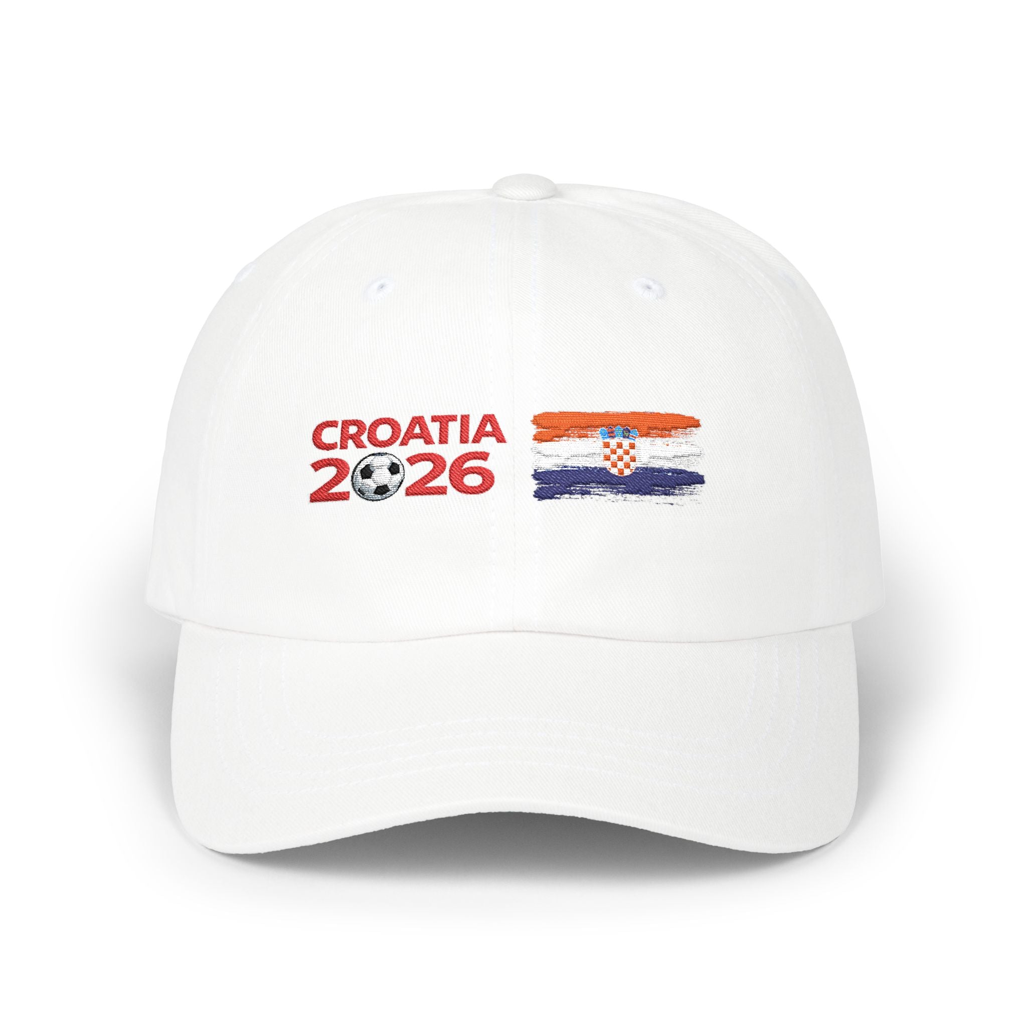 Croatia 2026 Soccer Dad Cap — Embroidered Flag & Football Hat