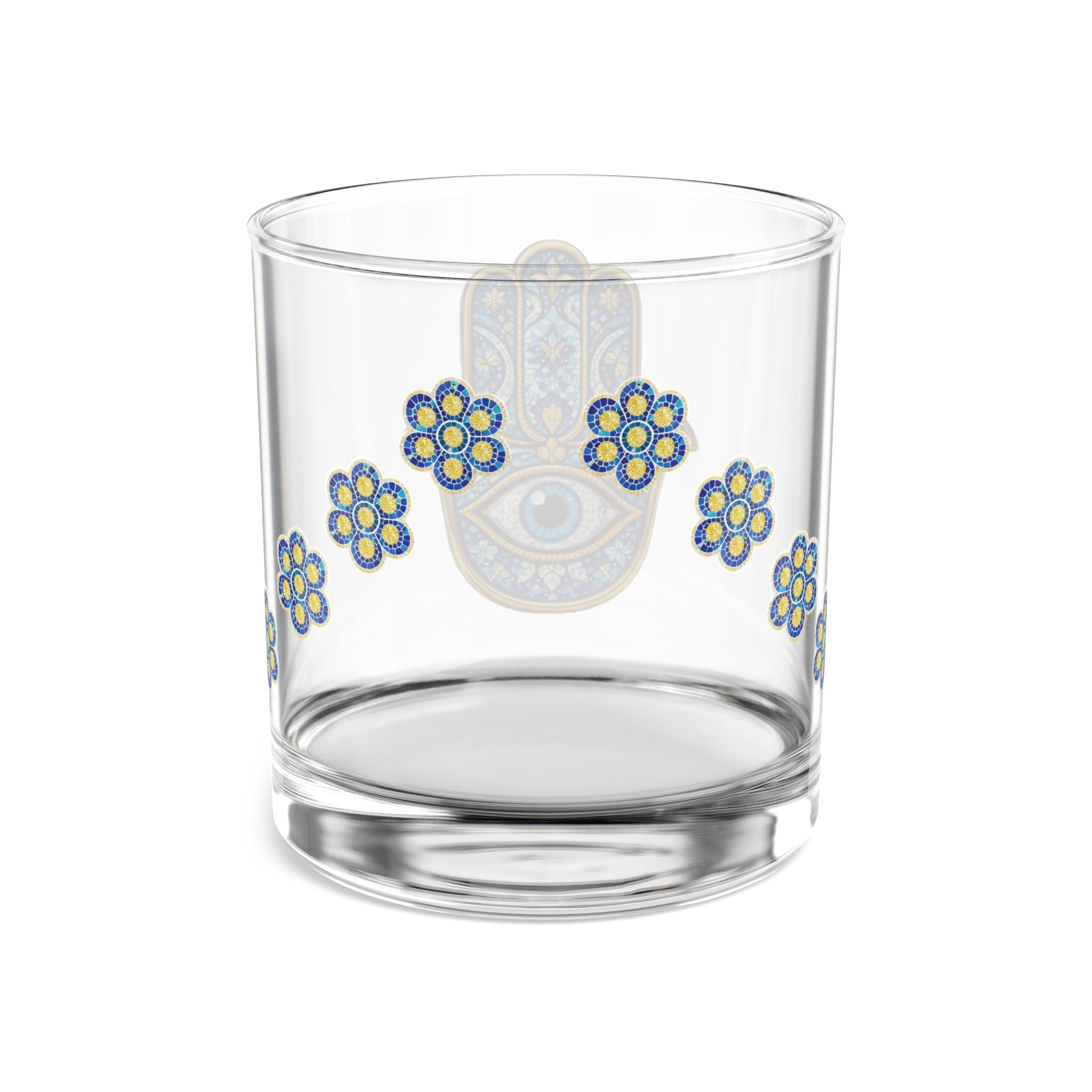 Hamsa & Evil Eye 10oz Rocks Glass — Protective Barware Gift