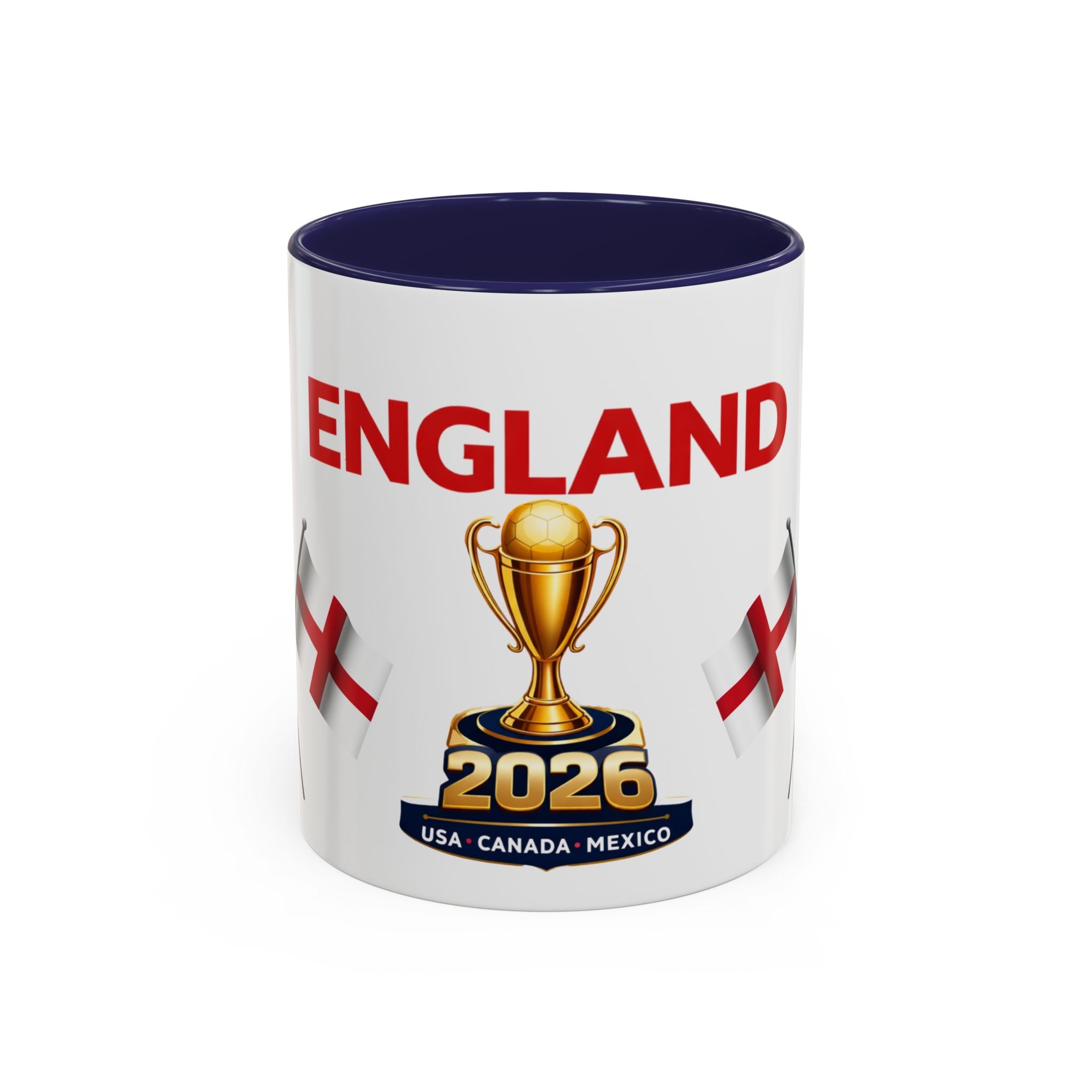 England 2026 Soccer Trophy Accent Coffee Mug — Cup Fan Gift (11/15oz)