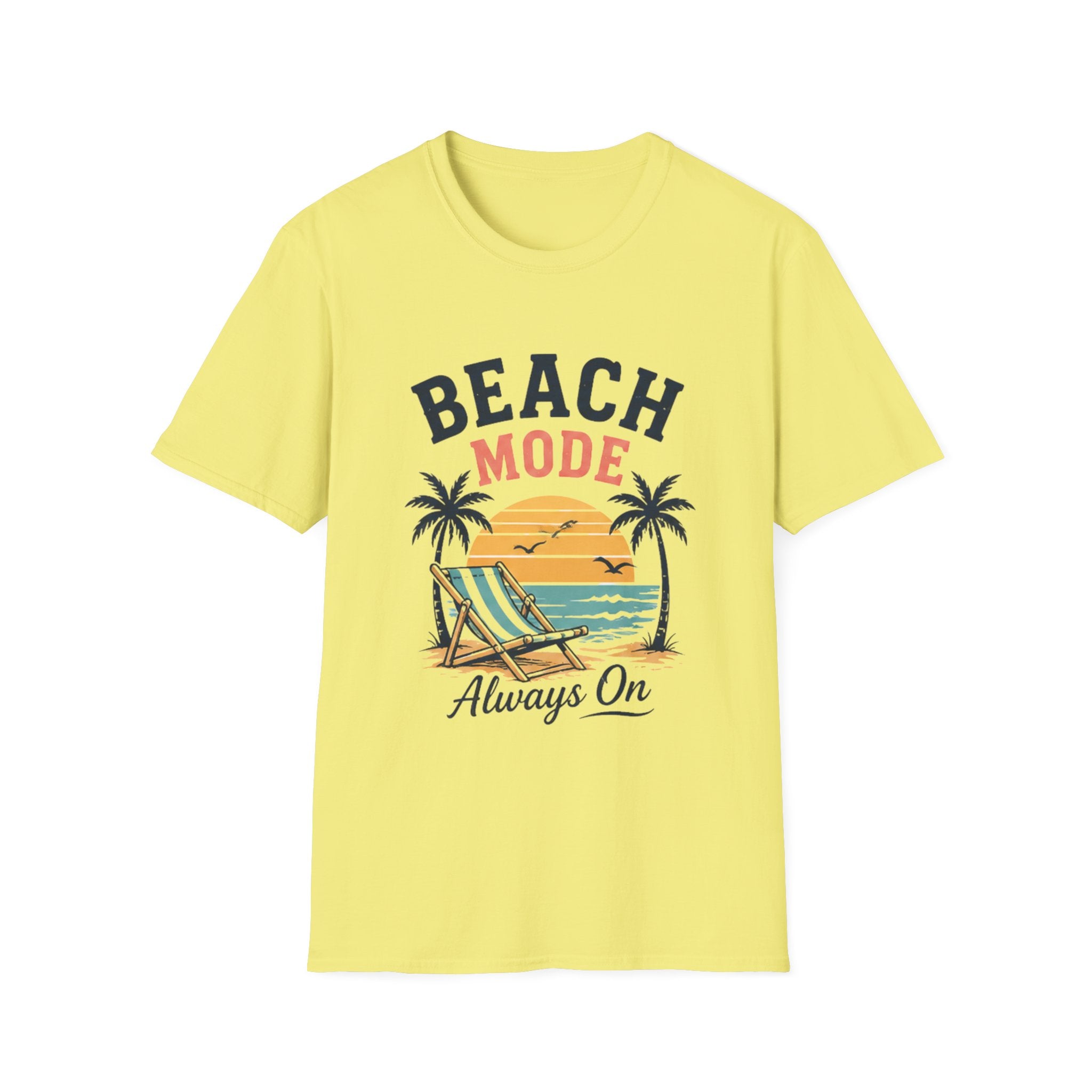 Beach Mode unisex T-Shirt — "Always On" Vintage Sunset Beach Graphic