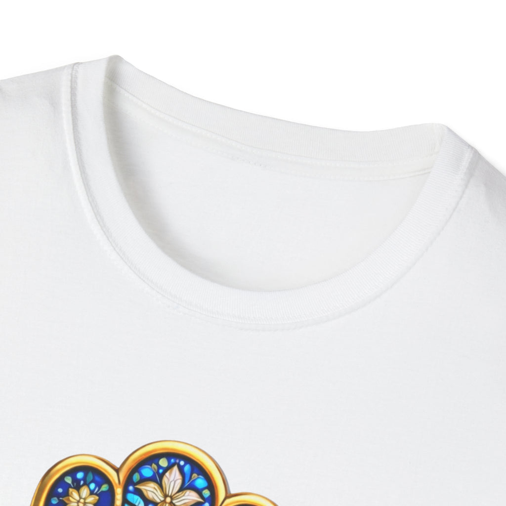 Hamsa Hand T-Shirt with Evil Eye – Blue Mosaic Protection Tee