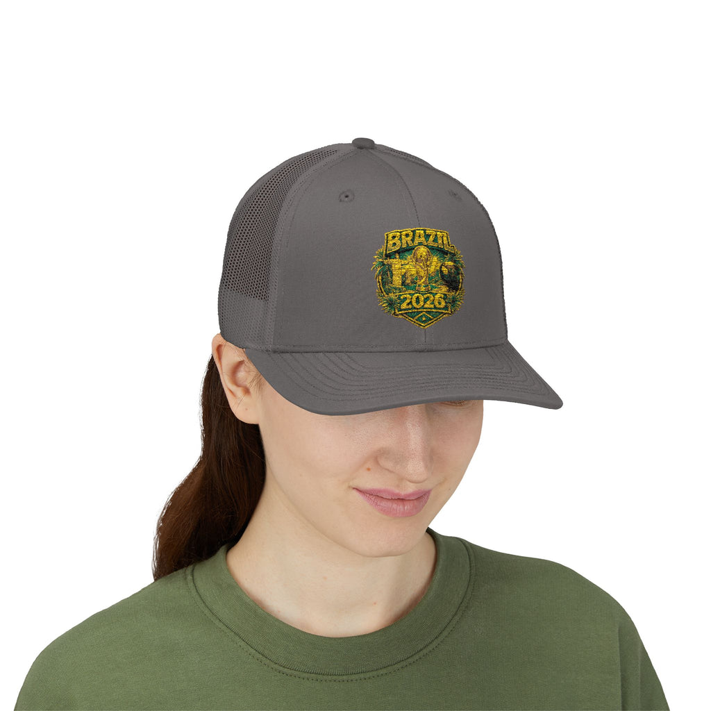Brazil  Vintage Patch Trucker Cap — Rustic 2026 Crest Snapback