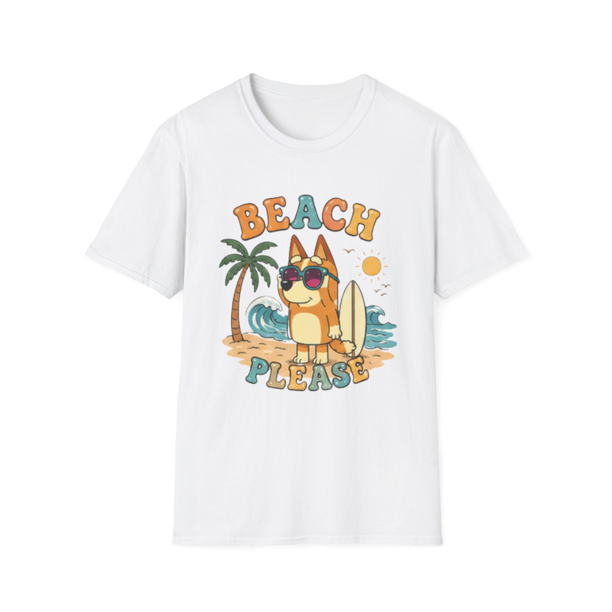 Beach Please T-Shirt — Cute Surfing Dog Retro Summer Tee