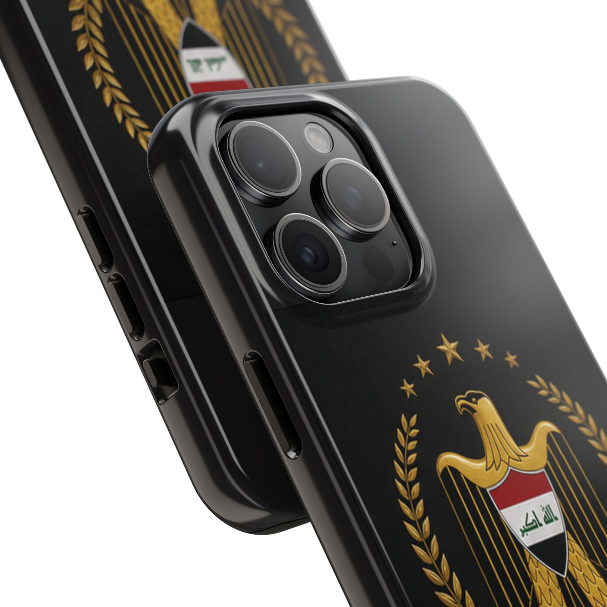 Iraq Coat of Arms Tough Phone Case — Arabic ‘Allahu Akbar’ Military Eagle Design